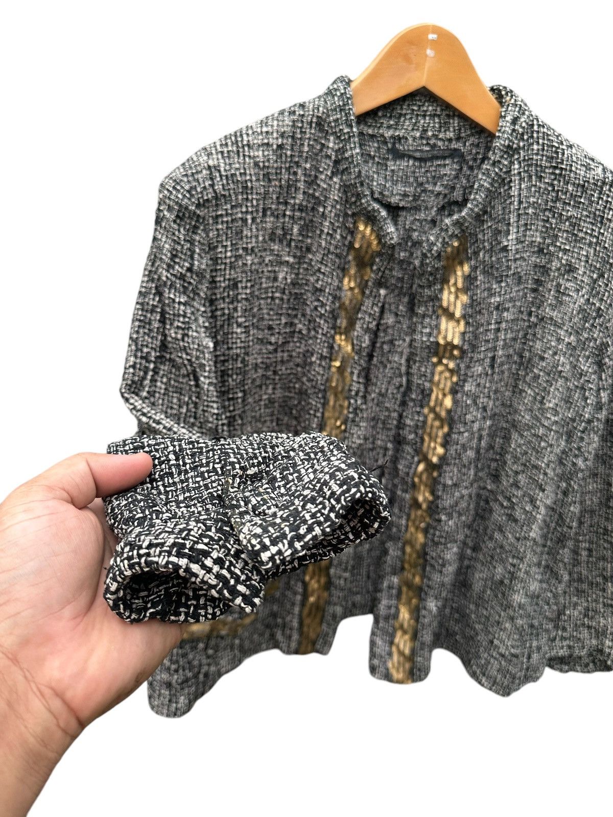 Yohji Yamamoto 🔥ARCHIVED🔥ss1997 Yohji Yamamoto signature silk tweed jacket Size S / US 4 / IT 40 - 5 Thumbnail