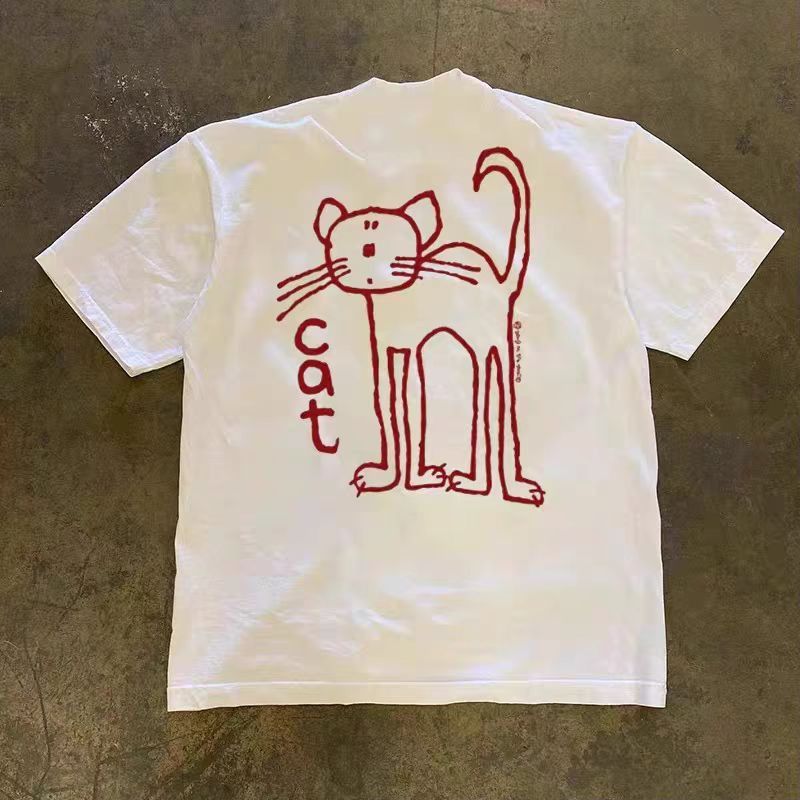 Japanese Brand × Vintage Cat print casual vintage cotton t-shirt Size US M / EU 48-50 / 2 - 1 Thumbnail