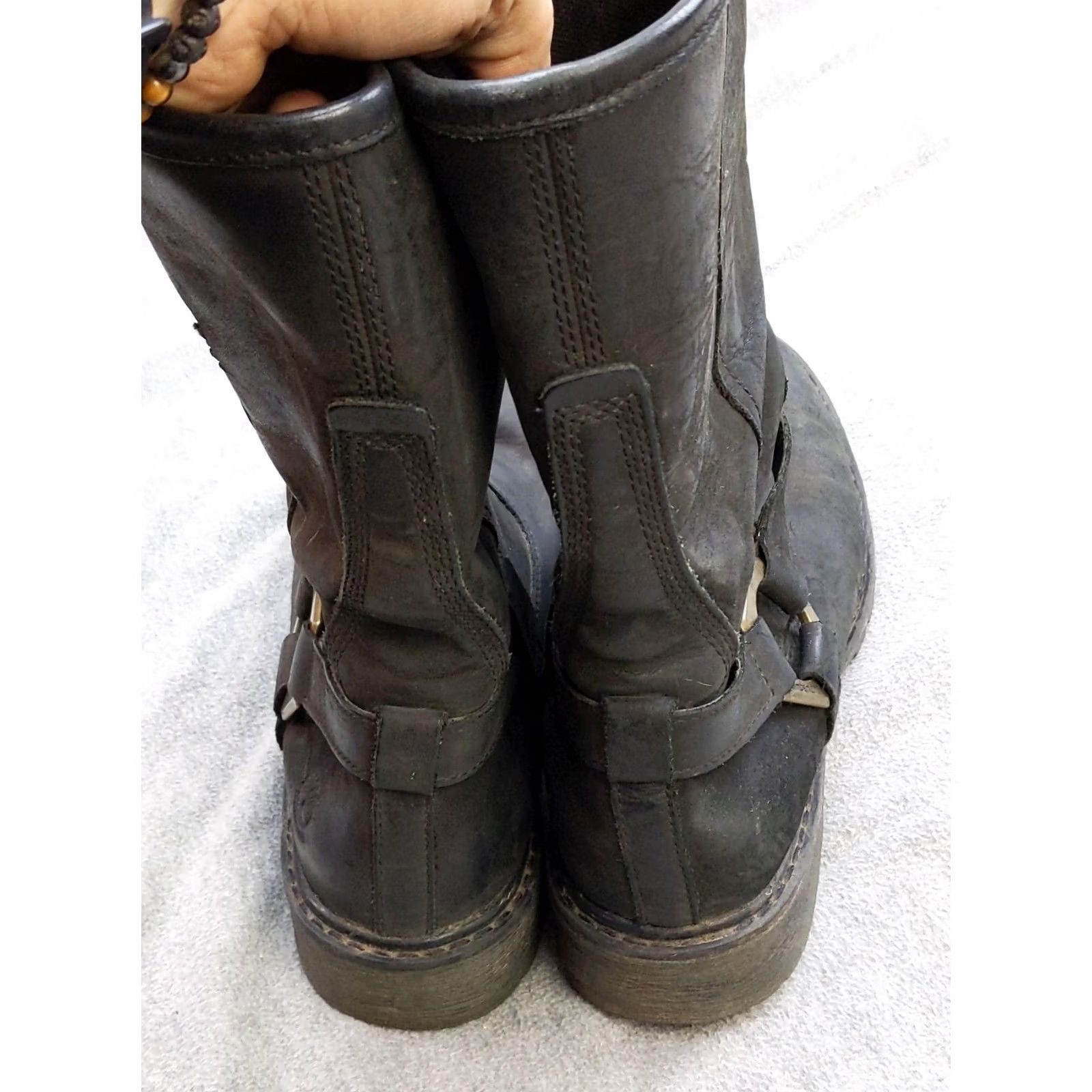 Timberland Timberland Womens Boots 9 Black Leather Mid-Calf Biker Pull On 8604A Size US 9 / IT 39 - 7 Thumbnail