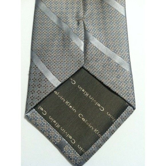 Calvin Klein CALVIN KLEIN MENS NEW GRAY 100%SILK TIE WIDTH: 3 7/8" Size ONE SIZE - 3 Thumbnail