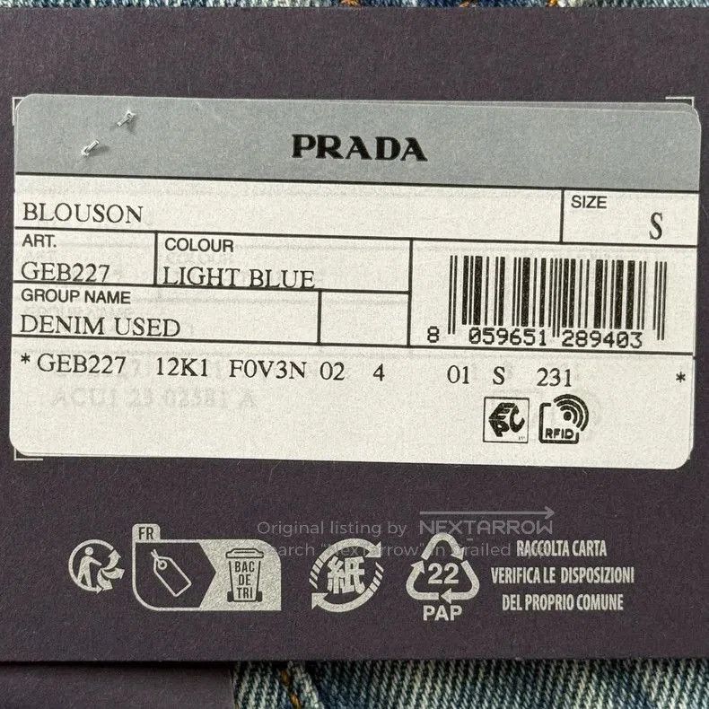Prada Prada 23 Blue Denim Jacket. Size US S / EU 44-46 / 1 - 2 Thumbnail