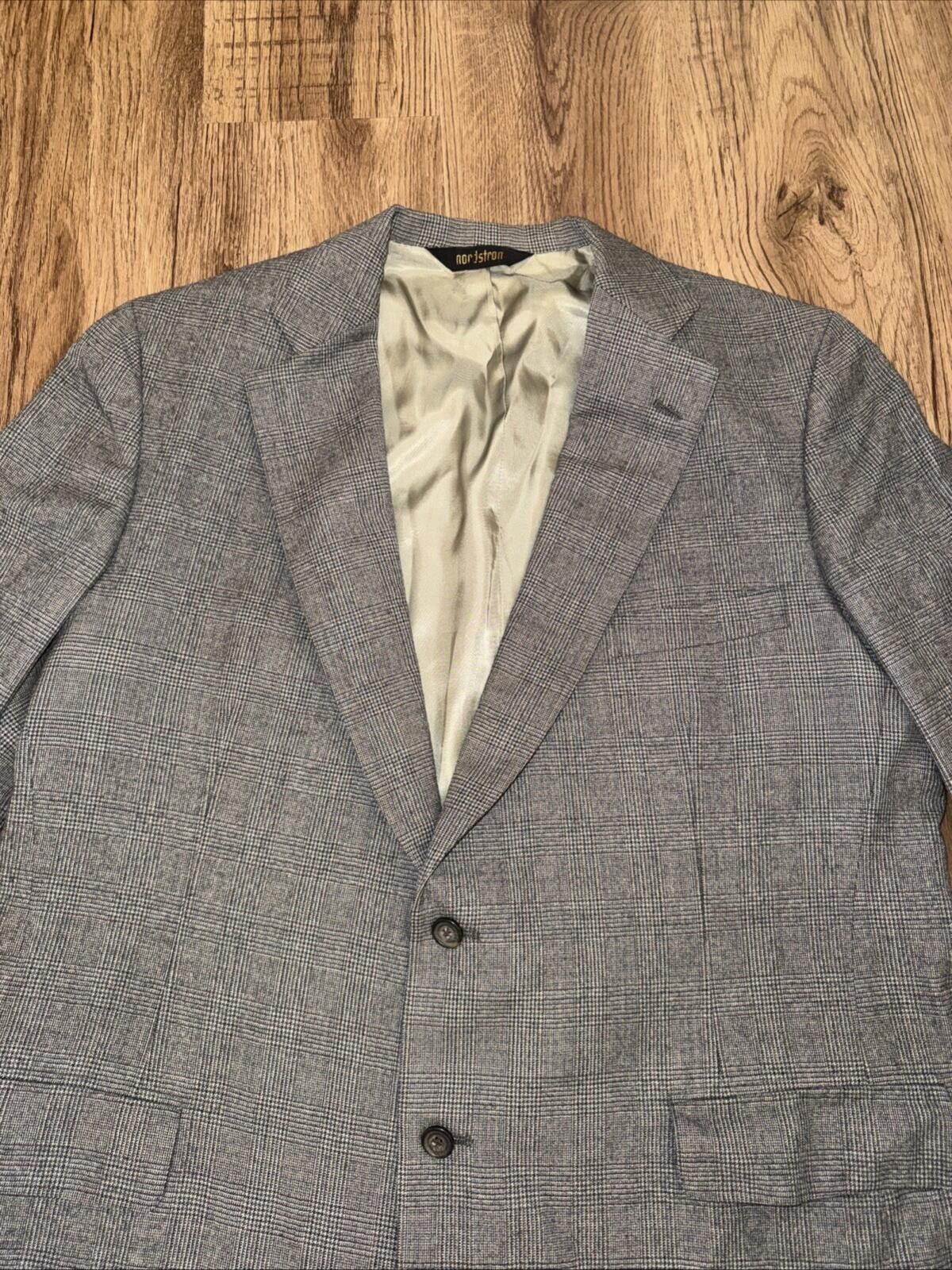 Chaps Ralph Lauren Vtg Chaps Ralph Lauren Gray Plaid Blazer Sport Coat 48 USA Size 48R - 4 Thumbnail