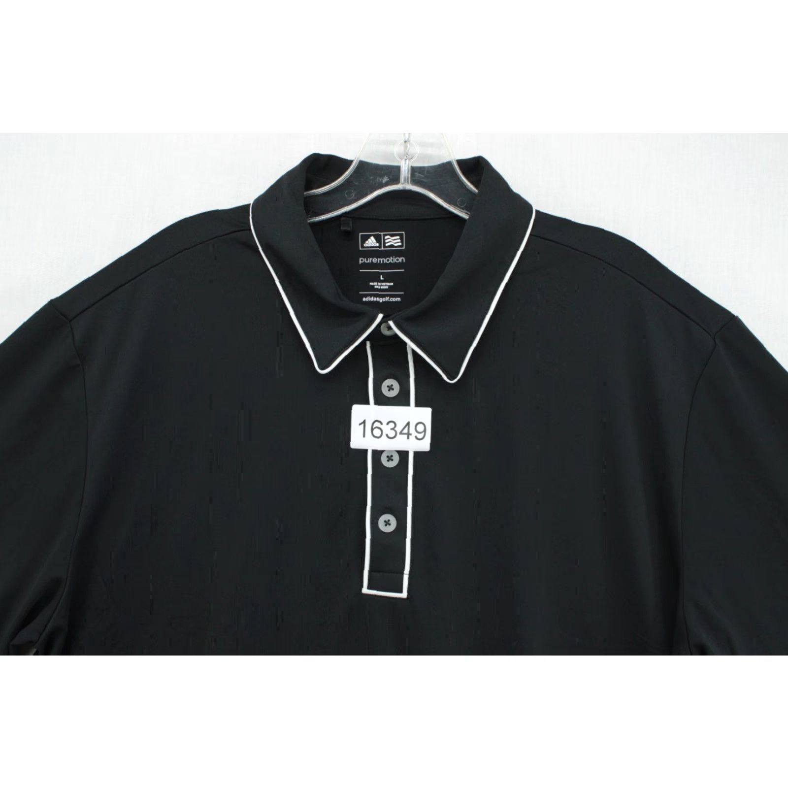 Adidas Adidas Golf Polo Shirt Mens Large Black 4 Button Puremotion Polo Knit Short Sleeve Casual Preppy Golfing Shirt Mens L Black Adidas Golf Polo Size US L / EU 52-54 / 3 - 7 Thumbnail
