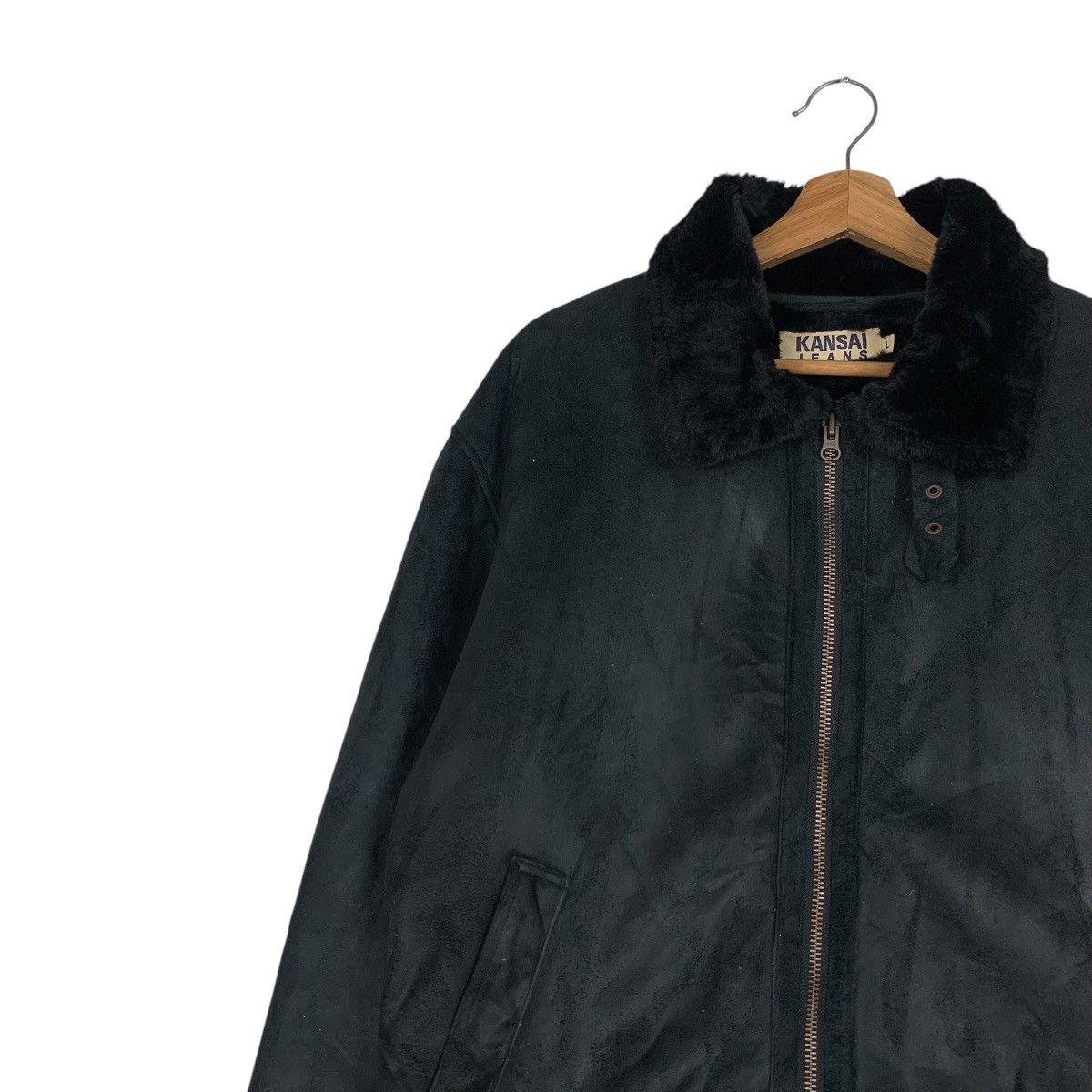 Kansai Yamamoto KANSAI JEANS Faux Fur Leather Jacket #2305-C102 Size US L / EU 52-54 / 3 - 6 Thumbnail