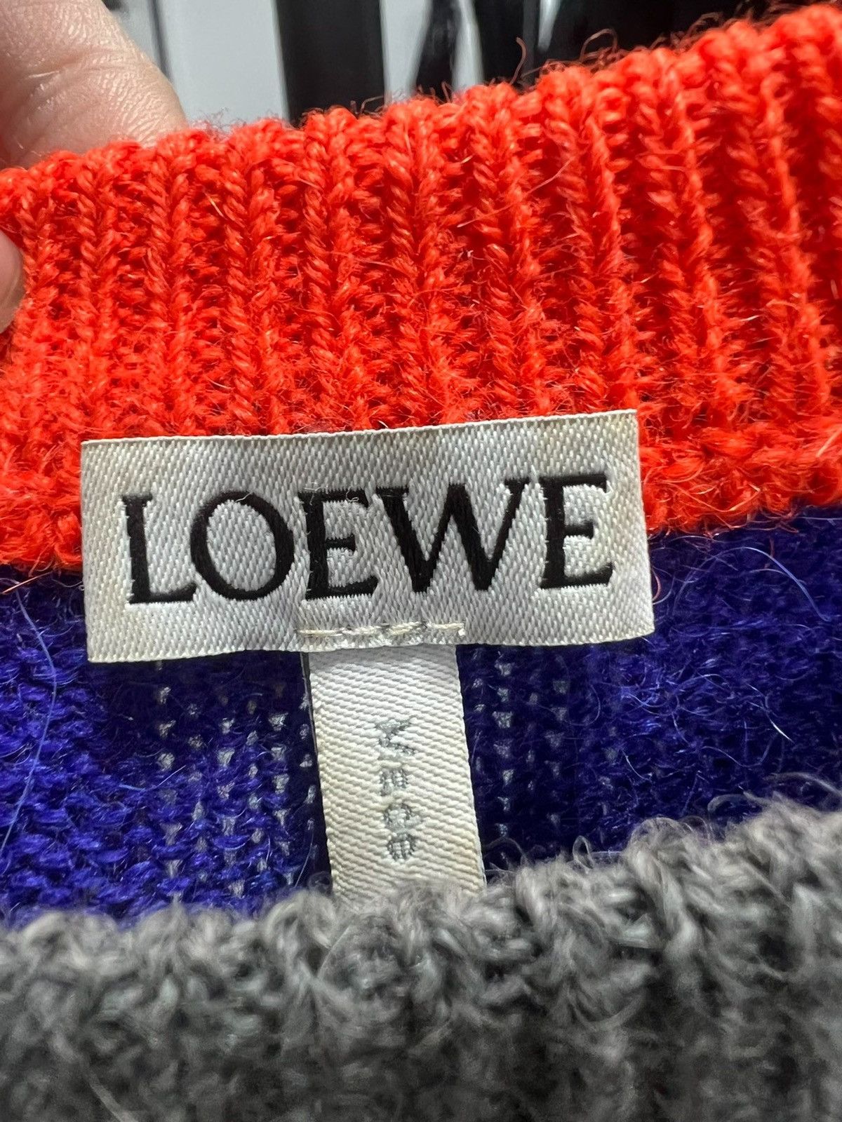 Loewe Loewe Anagram logo-embroidered wool sweater grey with orange Size US M / EU 48-50 / 2 - 3 Thumbnail