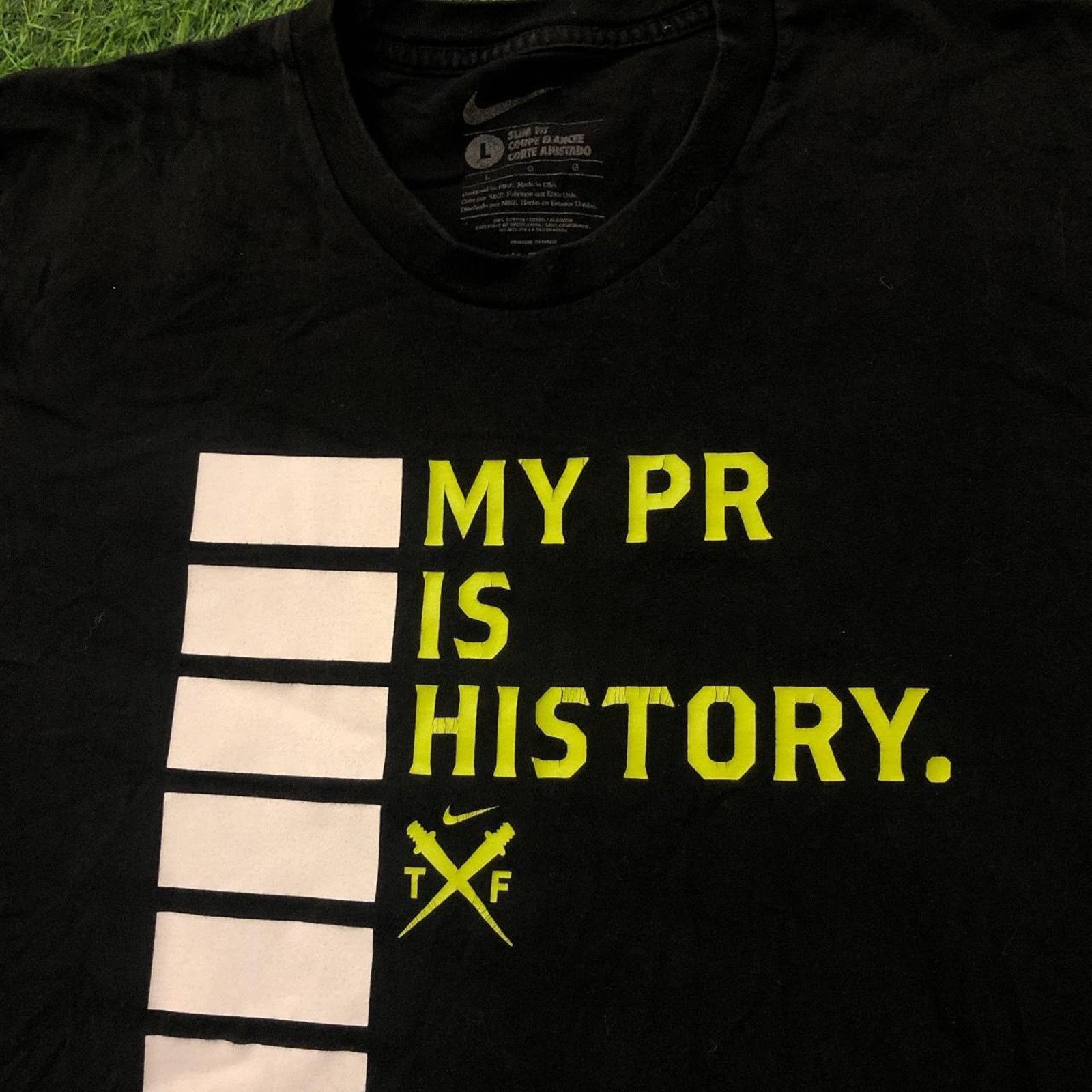 Nike Black Nike ‘My PR is History’ Graphic Weight Lifting Tee Size US L / EU 52-54 / 3 - 4 Thumbnail