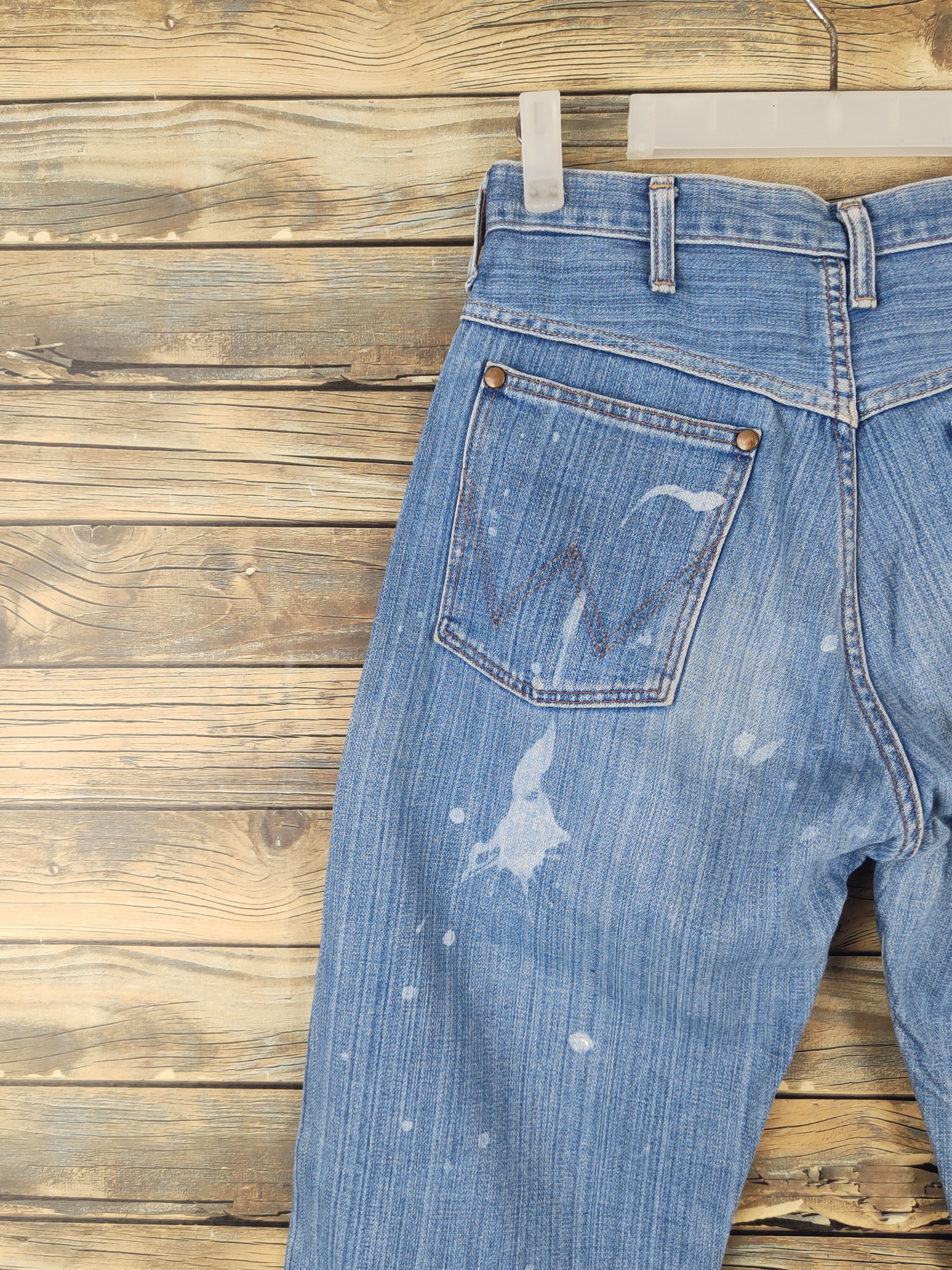 Vintage DL Wrangler Blue Distressed Ripped Jeans #594 Size US 28 / EU 44 - 8 Thumbnail