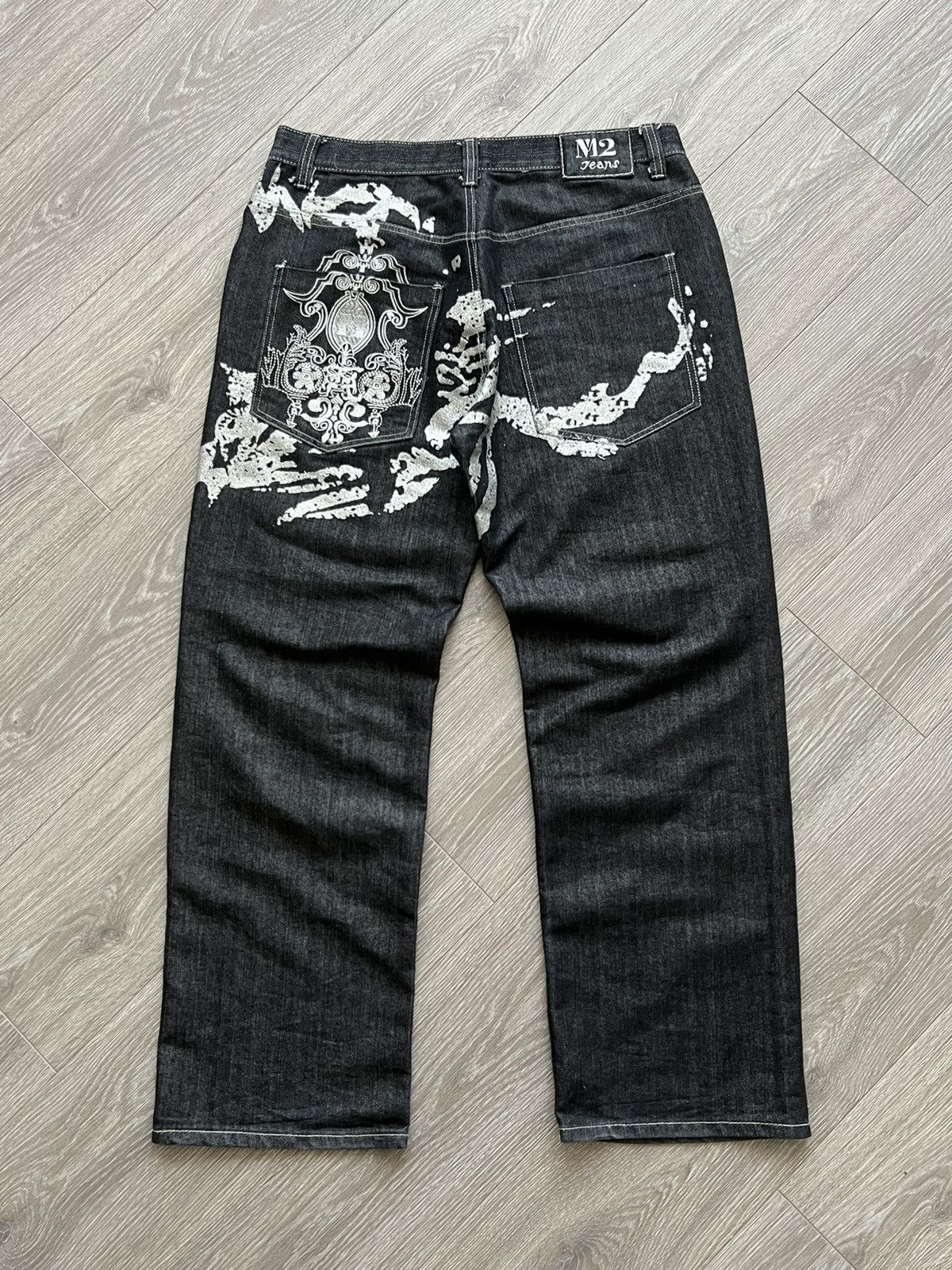 image of Vintage Y2K Ed Hardy Style Dragon Jeans Denim Avant Garde, Men's (Size 36)