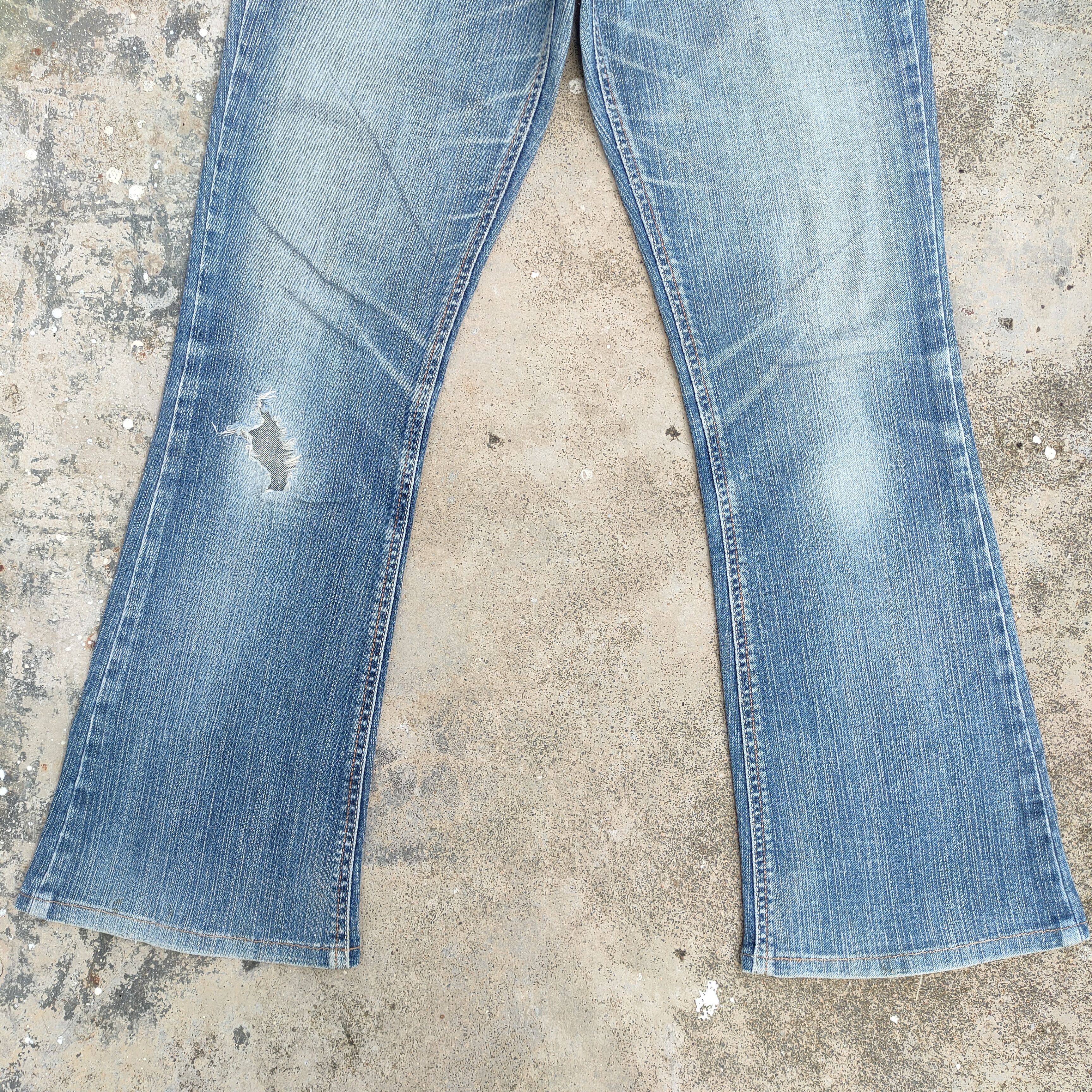 Japanese Brand × Jean FLARE VINTAGE JAPANESE BOOTCUT RIPPED JEANS DENIM PANTS Size US 28 / EU 44 - 3 Thumbnail