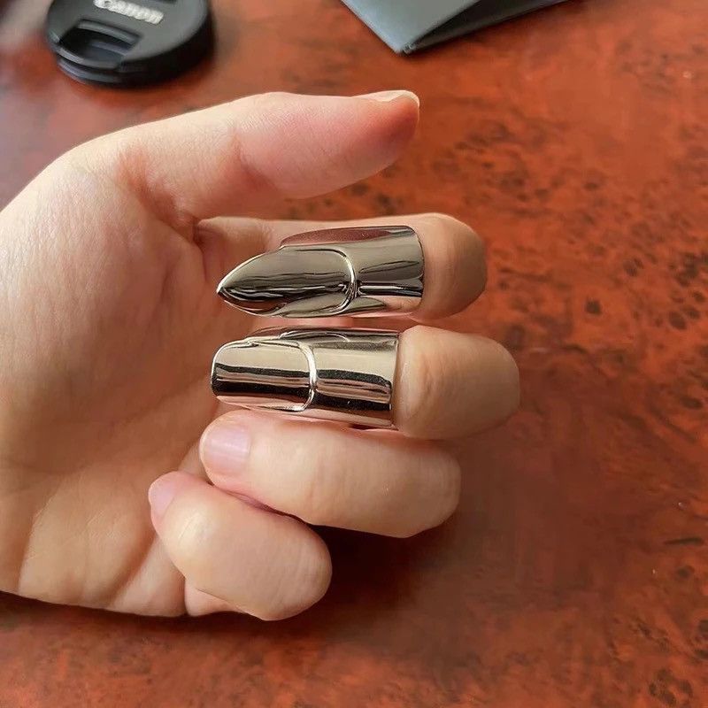 Jewelry Punk Gothic short Nail Cover Ring Size ONE SIZE - 2 Thumbnail