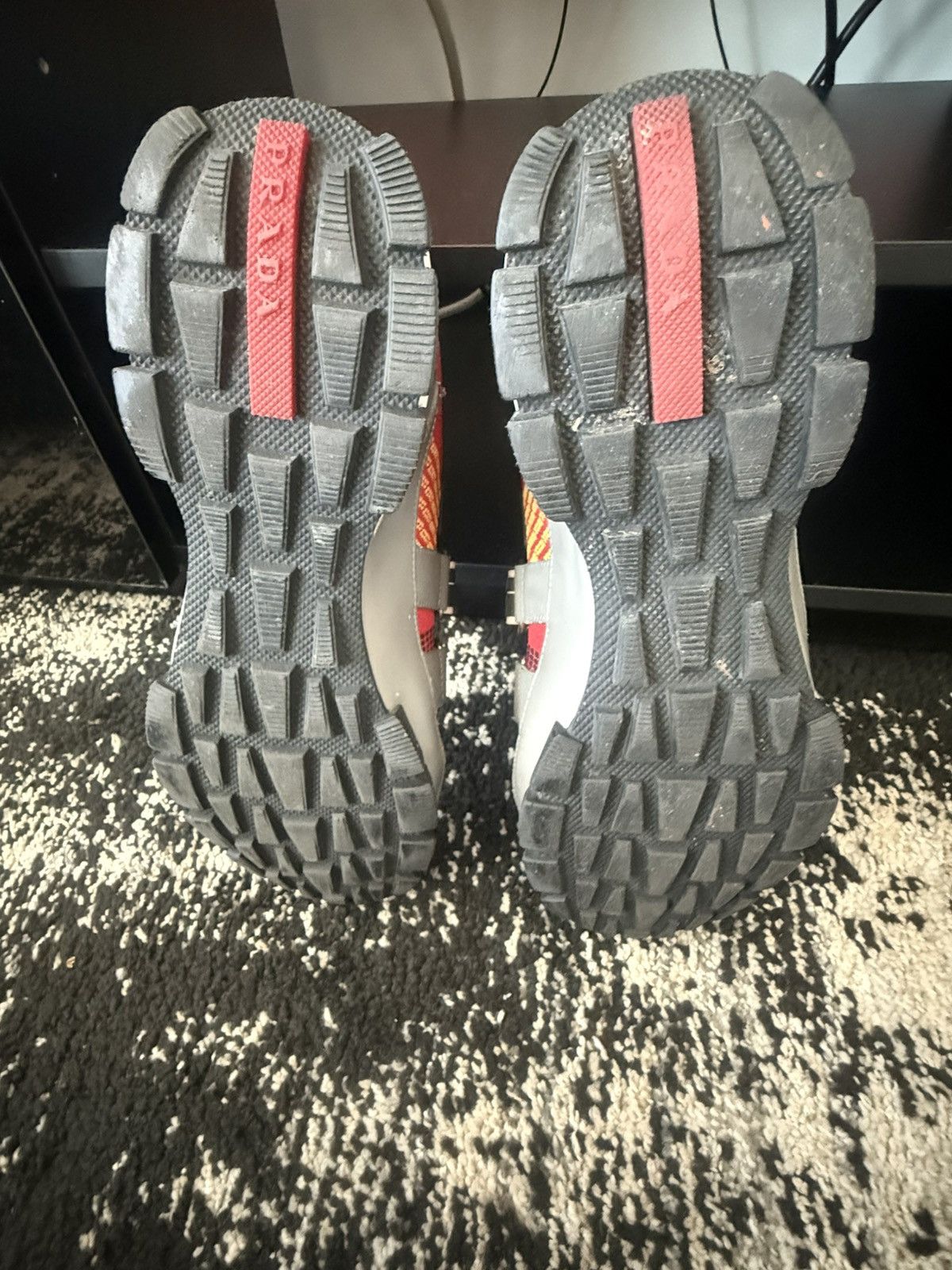 Prada Red Crossection Knit Cloudbust Sneakers Size US 9 / EU 42 - 1 Thumbnail
