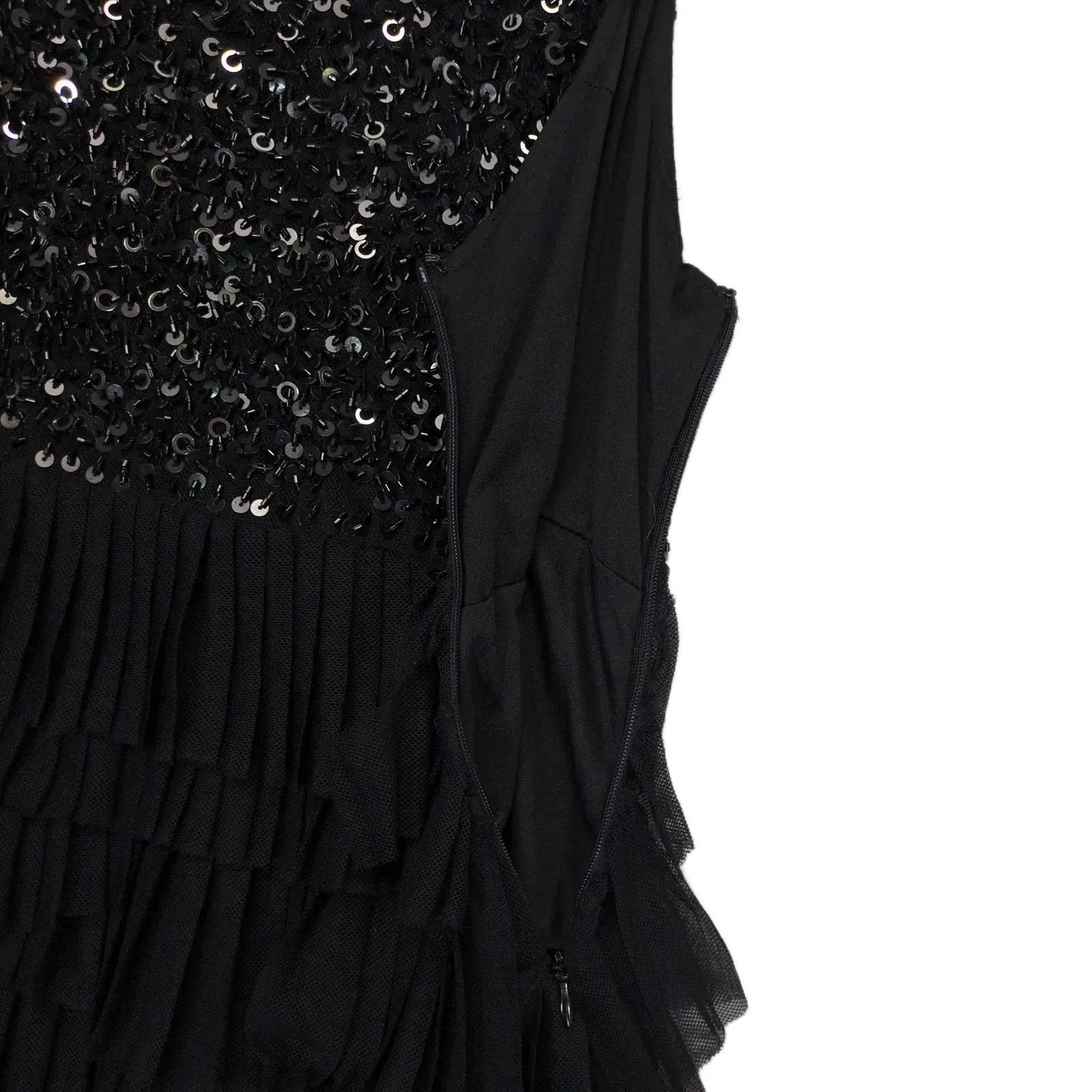 Miss Me MM Couture by Miss Me Black Sequin Layered Chiffon Dress Size M / US 6-8 / IT 42-44 - 5 Thumbnail