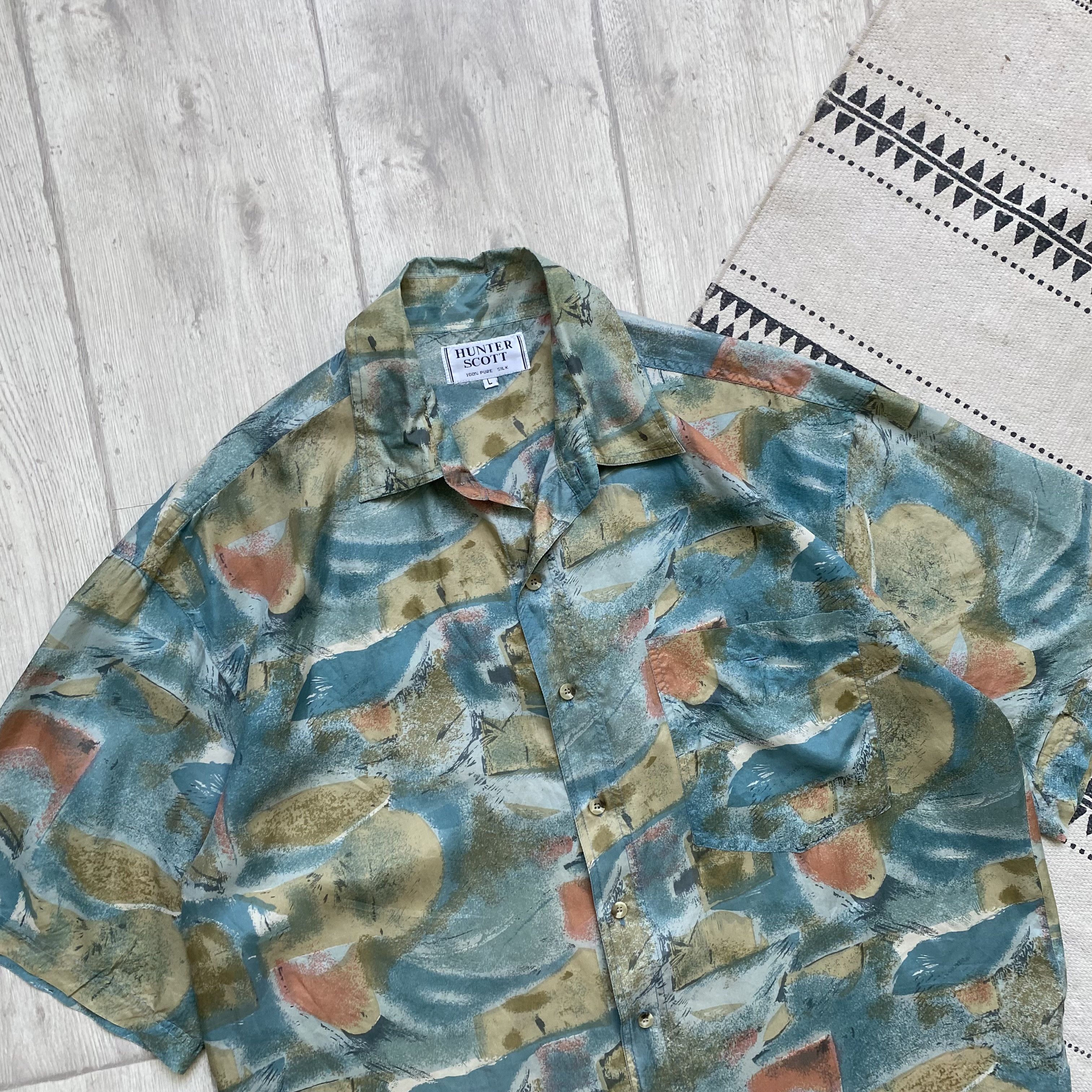 Pierre Cardin Vintage 80s Christian Dior style Silk Shirt Oldmoney Size US L / EU 52-54 / 3 - 2 Thumbnail
