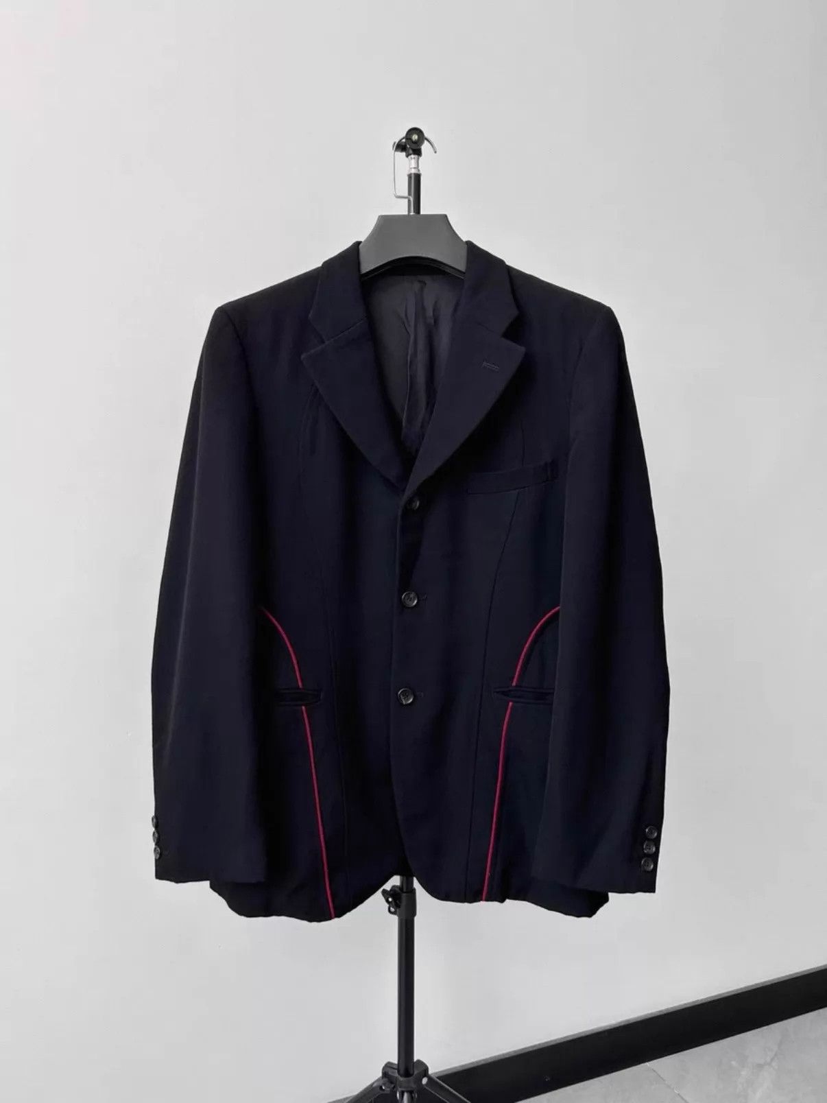 Comme des Garcons CDG Homme Plus Deconstructed Red Line Black Suit M Size US M / EU 48-50 / 2 - 2 Thumbnail