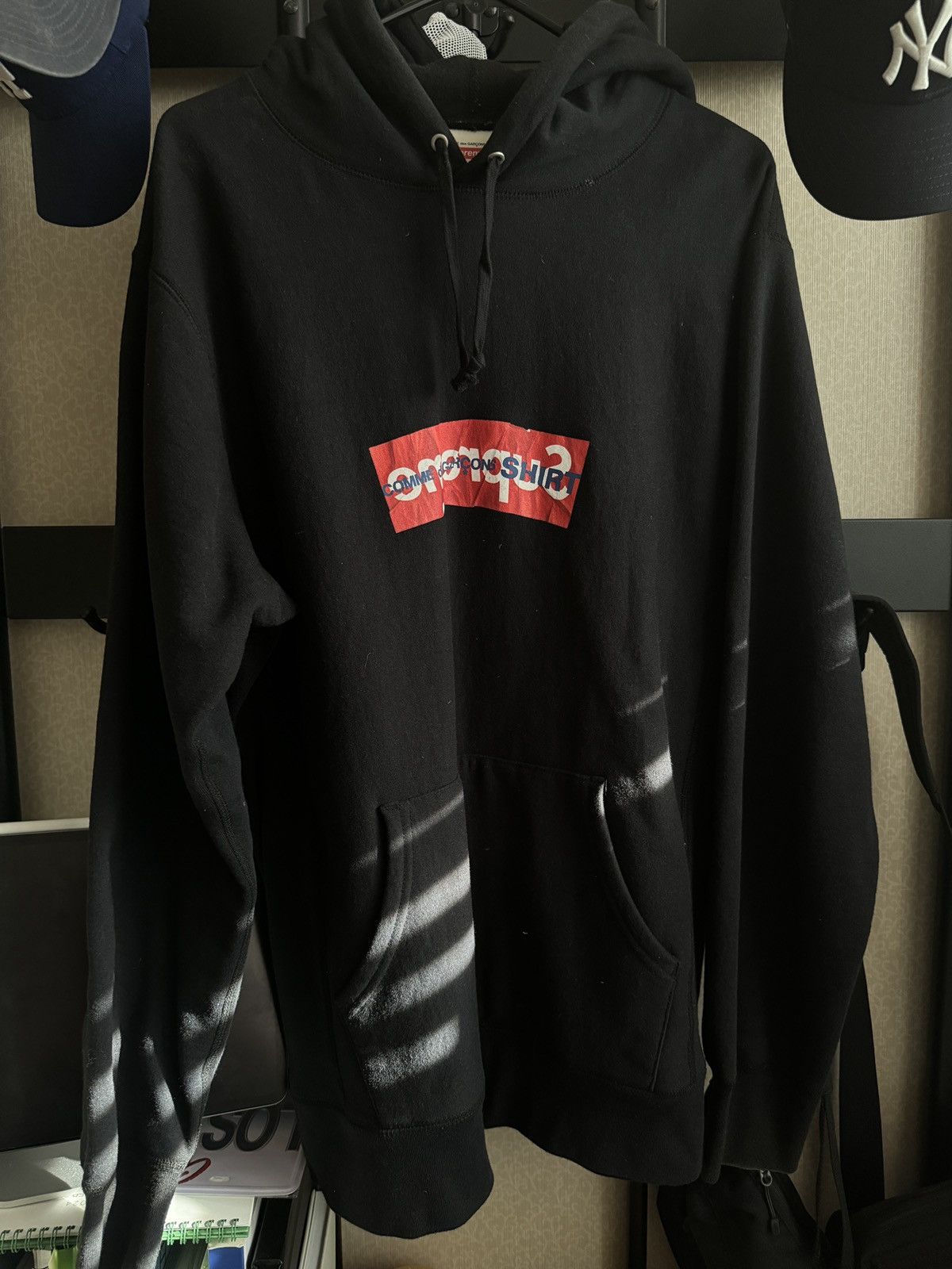 Image of Supreme X Comme Des Garcons Cdg Hoodie in Black, Men's (Size XL)