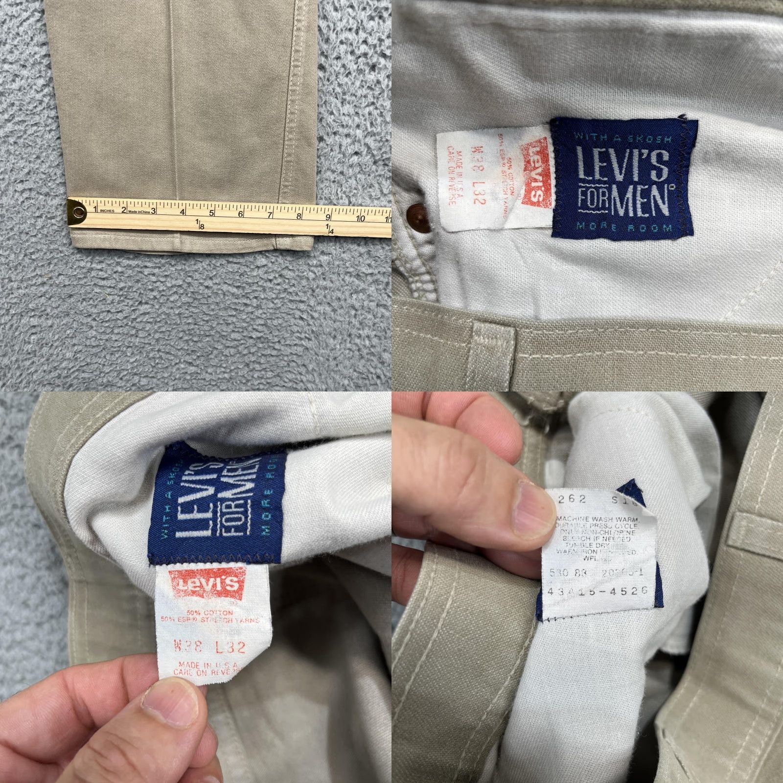 Levi's VINTAGE Levi's Pants Mens 38x32 Khaki 5-Pocket Relaxed Straight Leg USA 90s 80s Chino Stretch Casual Size US 38 / EU 54 - 10 Thumbnail