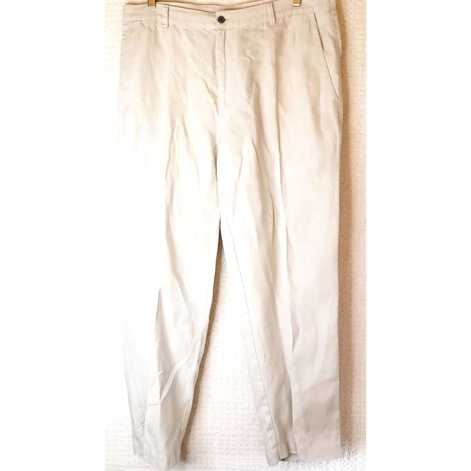 Jos. A. Bank JOS A BANK MEN Pants Beige 100% Linen 38W x 32L Dress Mens Size 38 Inseam 32 Beig e 100% Linen Dress Pants Mens Size US 38 / EU 54 - 2 Thumbnail