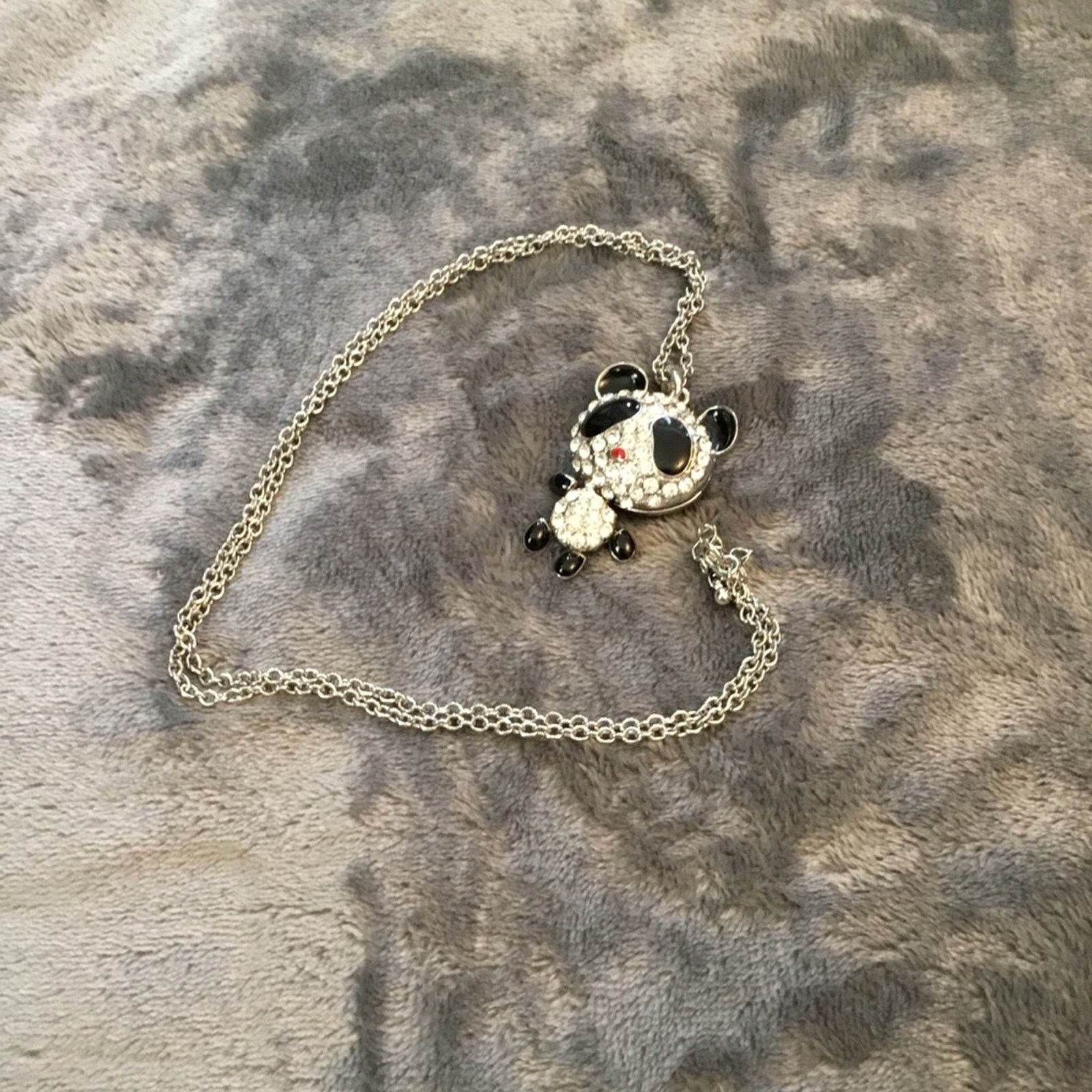 Other Silver Cute Large Panda Crystals Necklace Size ONE SIZE - 4 Thumbnail