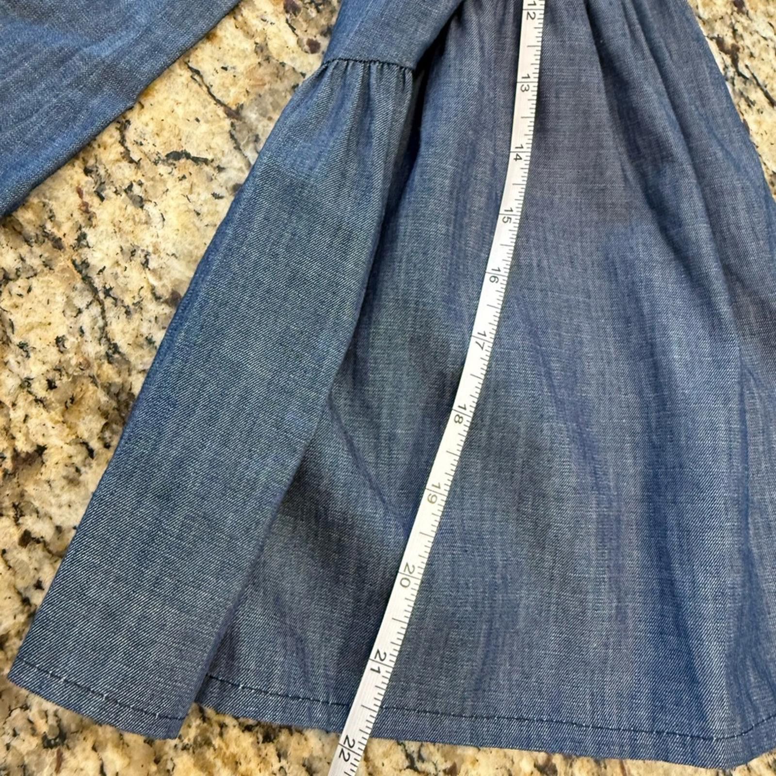 Bcbgmaxazria BCBGMAxazria denim midi shift dress crop bell sleeves SZ XS Size XS / US 0-2 / IT 36-38 - 8 Thumbnail