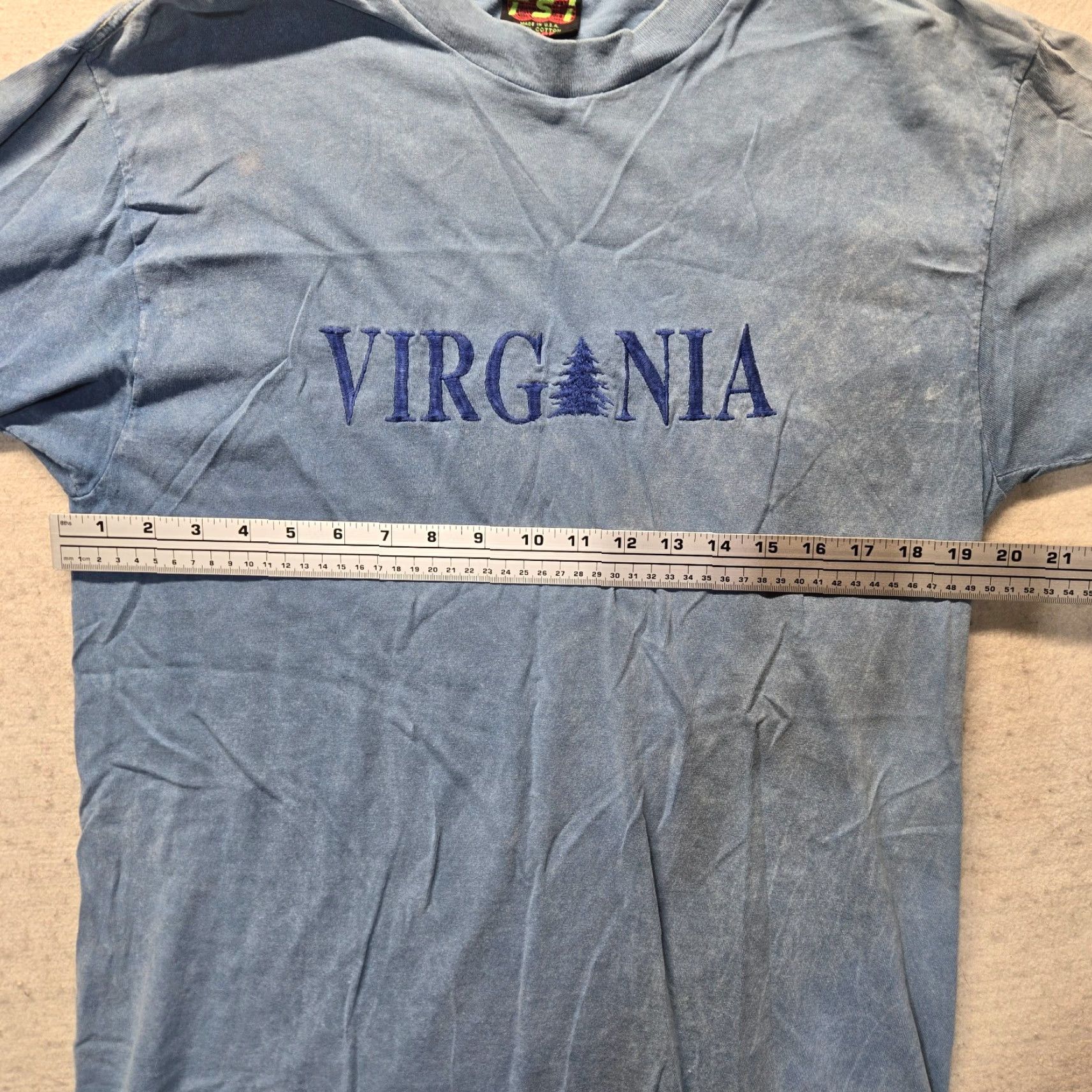 Vintage Virginia VA Embroidered Blue Tee Shirt Short Sleeve Men L Large Size US L / EU 52-54 / 3 - 5 Thumbnail