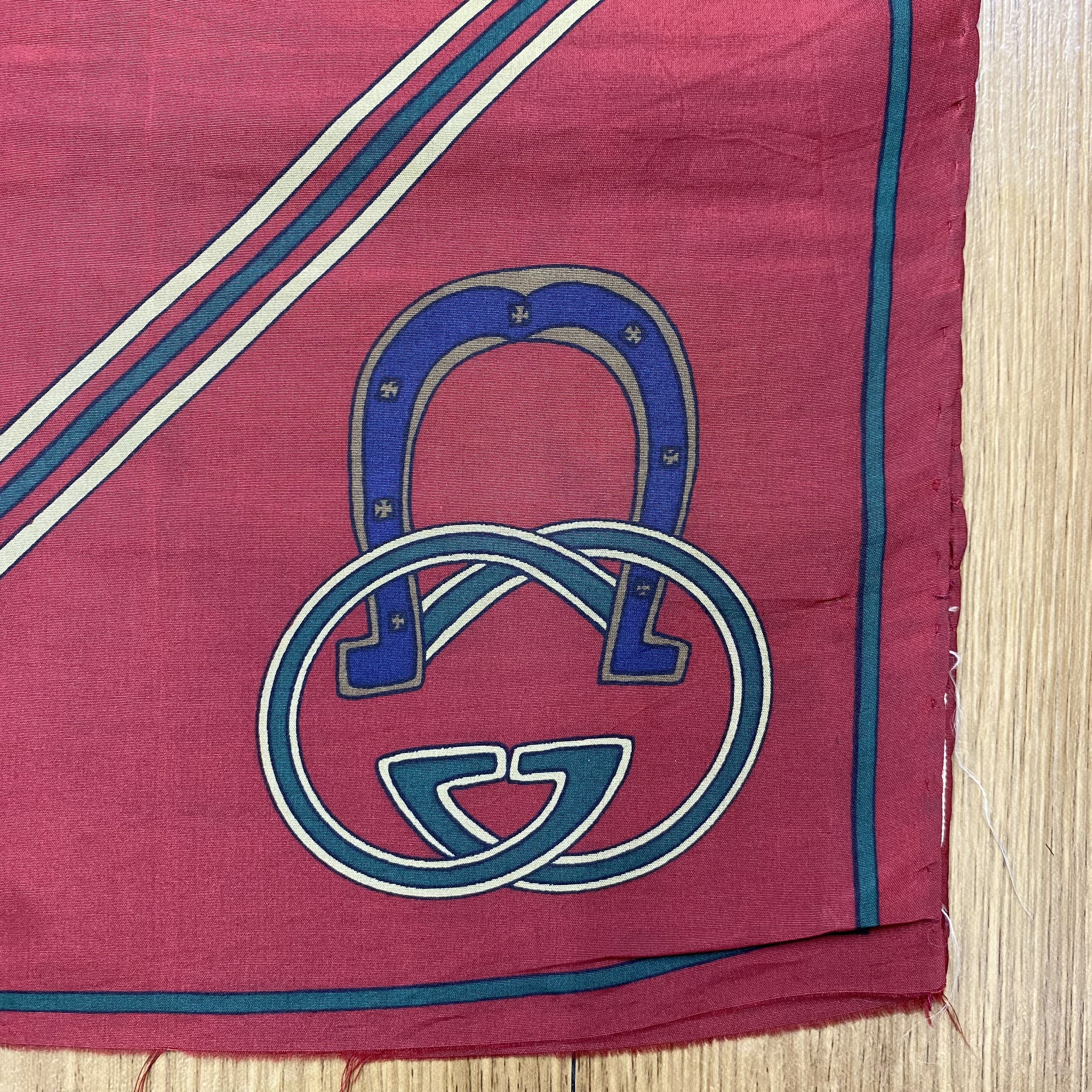 Gucci × Vintage Vintage 90s Gucci Silk Scarf Muffler SSC333 Size ONE SIZE - 4 Thumbnail