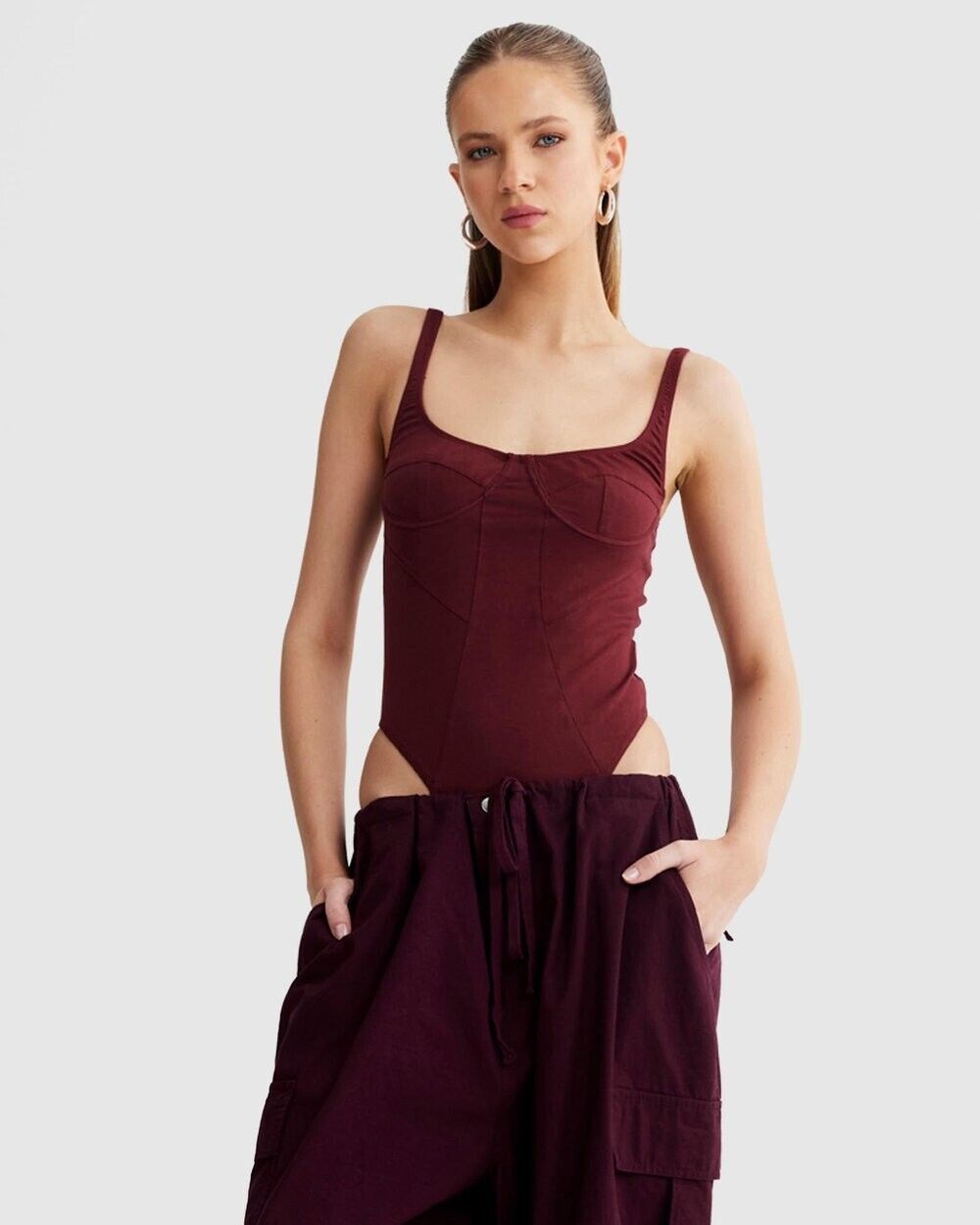 Lioness Lioness Je T'aime Bodysuit Burgundy ( 14 / XL ) Size XL / US 12-14 / IT 48-50 - 1 Thumbnail