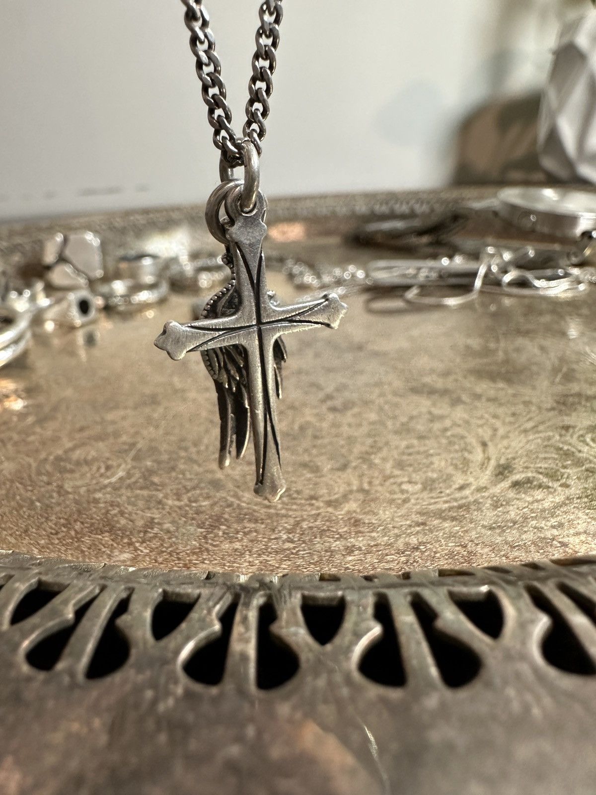Emanuele Bicocchi Cross and Wing Necklace Size ONE SIZE - 3 Thumbnail