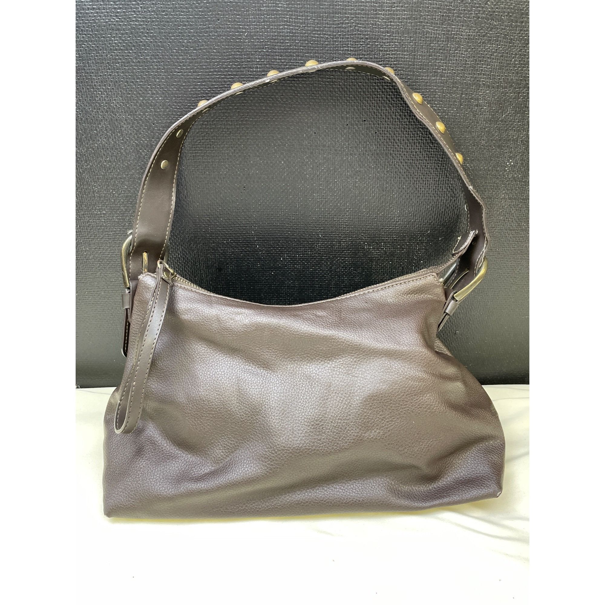 Nine West Nine West Womens Brown Shoulder Handle Bag Copper Studded St Size ONE SIZE - 2 Thumbnail