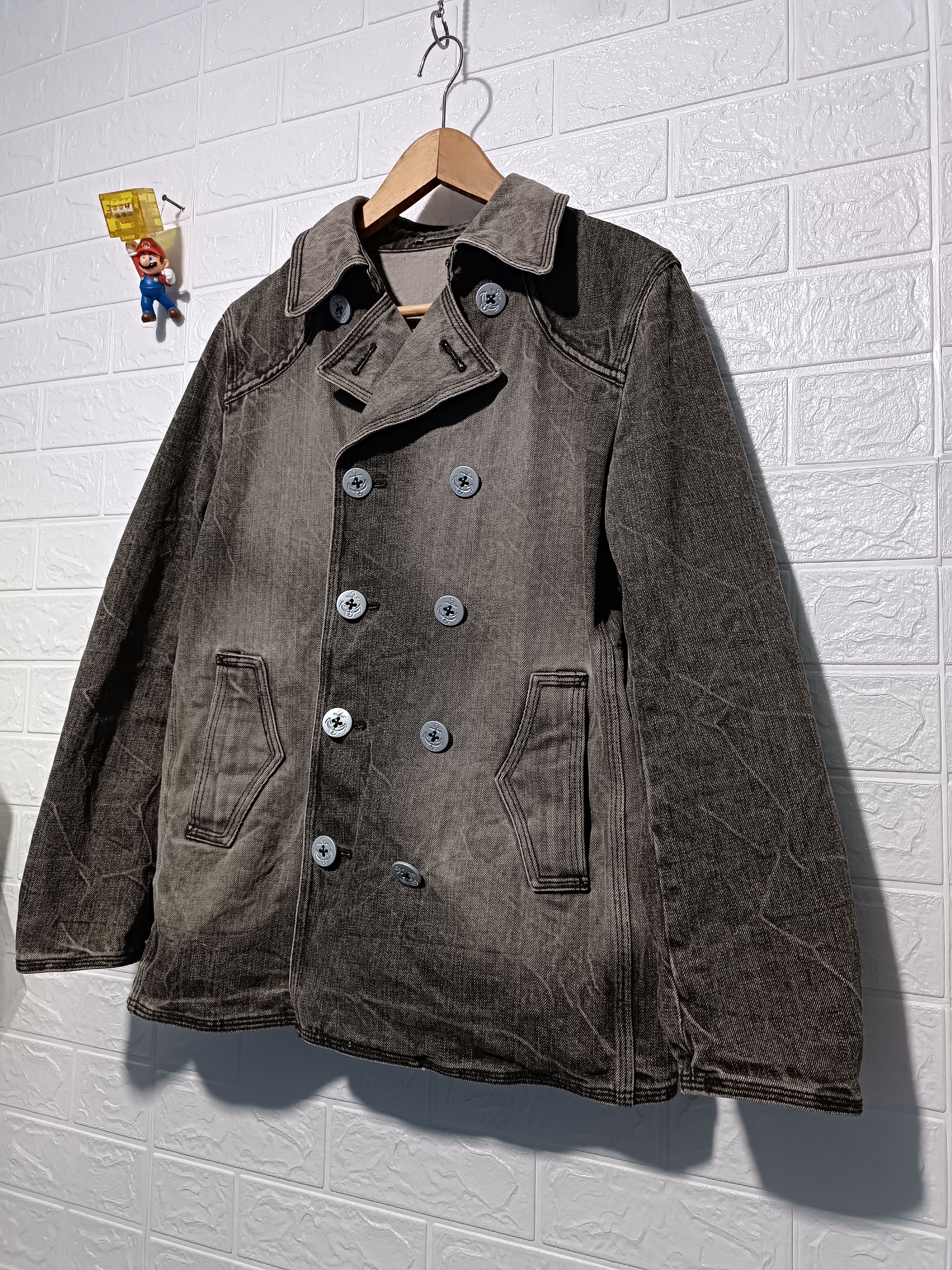 Japanese Brand Vintage Denim Wash Peacoat Size US M / EU 48-50 / 2 - 2 Thumbnail