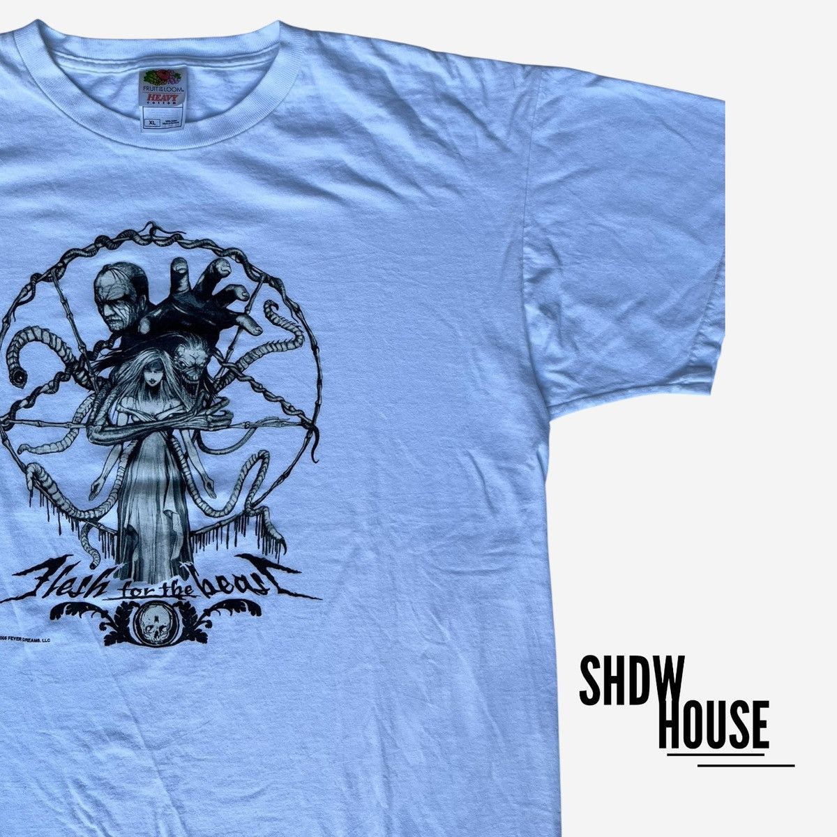 Fruit Of The Loom Fruit of the Loom Vintage Flesh for the Beast Tee in White Size US XL / EU 56 / 4 - 2 Thumbnail