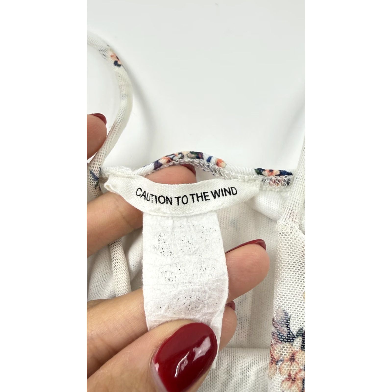 Vintage Caution To The Wind Dress Womens Medium White Floral Slip Asymmetrical Ruffle Dress Size M / US 6-8 / IT 42-44 - 4 Thumbnail