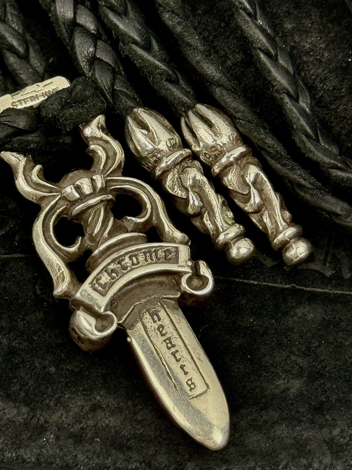 Chrome Hearts Chrome hearts - Dagger Pendant - Leather Necklace Size ONE SIZE - 9 Thumbnail