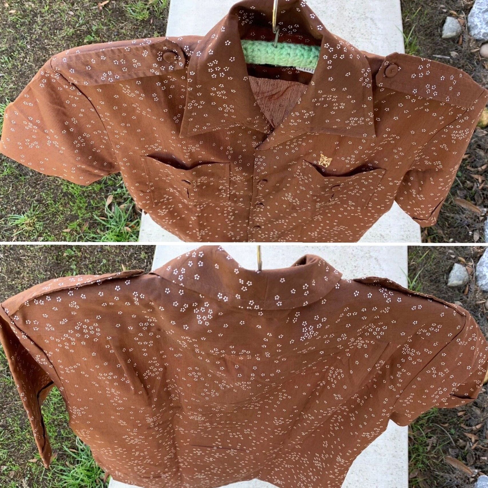IOLANI VINTAGE Iolani Hawaii Hawaiian shirt tiki Aloha size M Shirt Mens Brown Cotton Blend Pockets 90s/Travel/Party Size US M / EU 48-50 / 2 - 7 Thumbnail