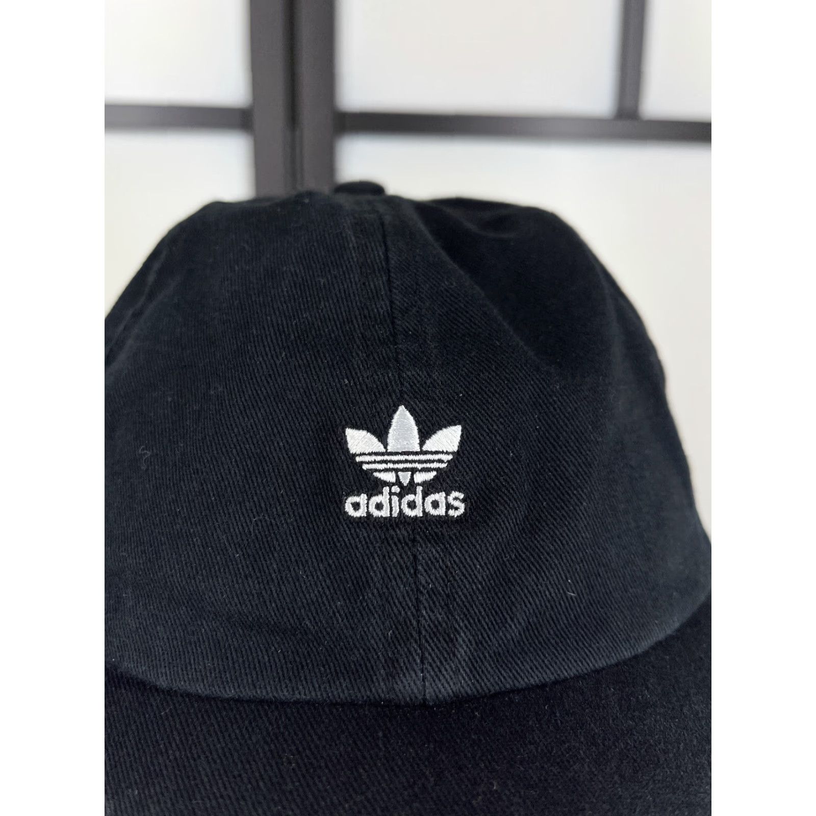 Adidas Adidas Hat Cap Strap Back Adult One Size Black Cotton Embroidered 3 Stripe Twill Size ONE SIZE - 2 Thumbnail