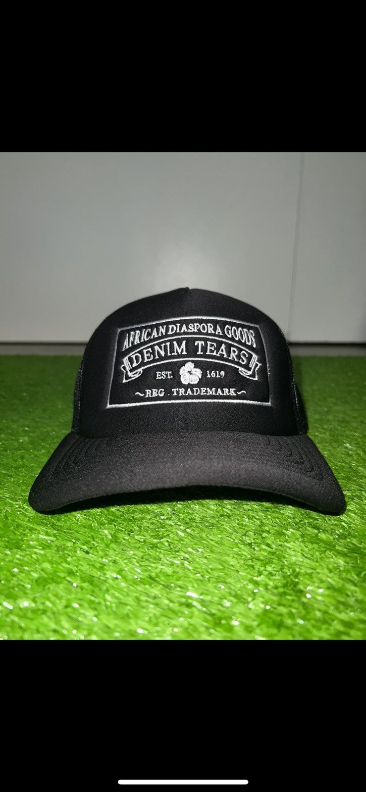 image of Denim Tears Hat in Black, Men's