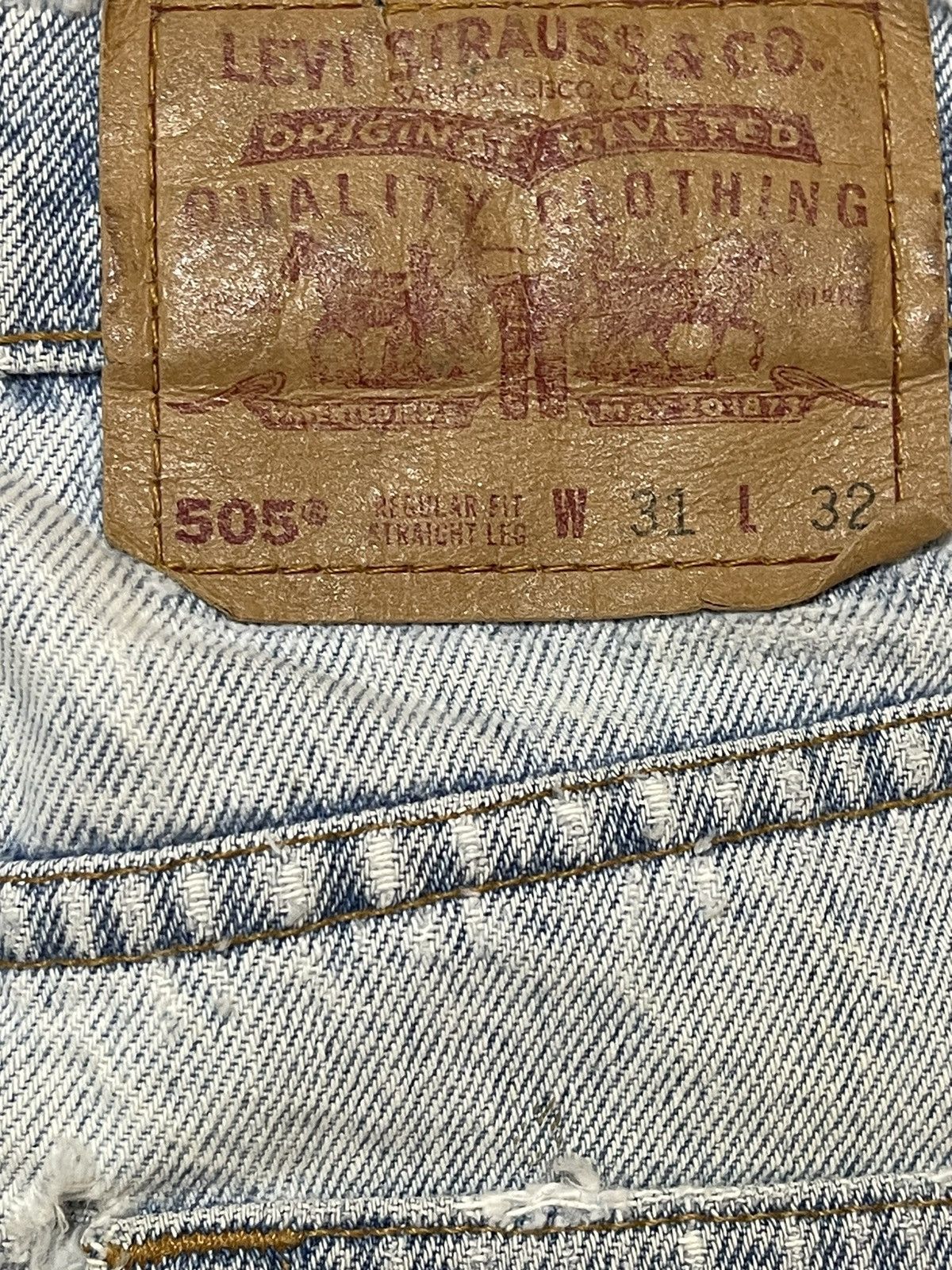 Levi's Vintage 80s Levis 505 Faded Wash Distressed Style Jeans Size US 30 / EU 46 - 9 Thumbnail