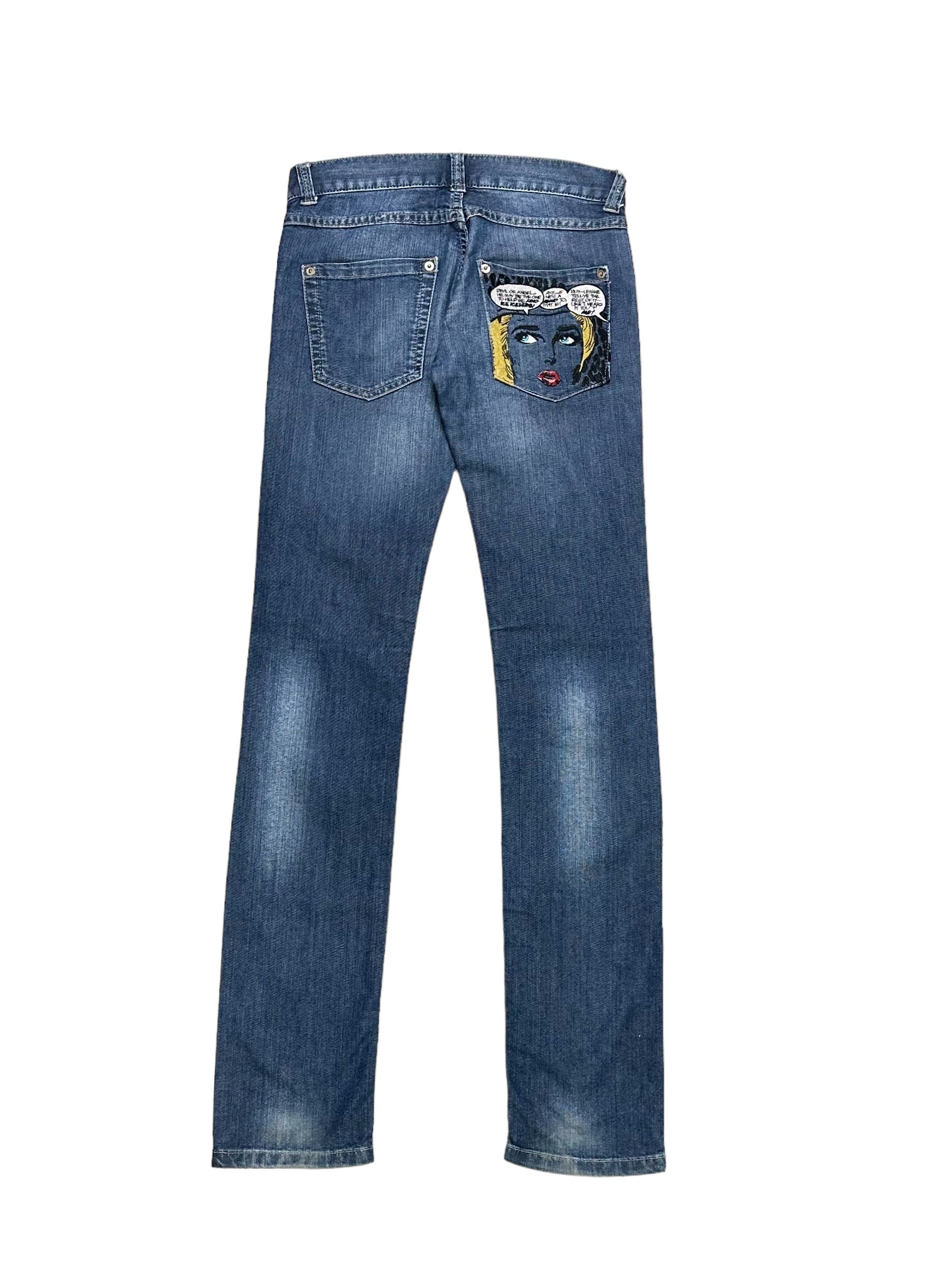 Iceberg Iceberg history comics faded jeans Size 28" / US 6 / IT 42 - 2 Thumbnail
