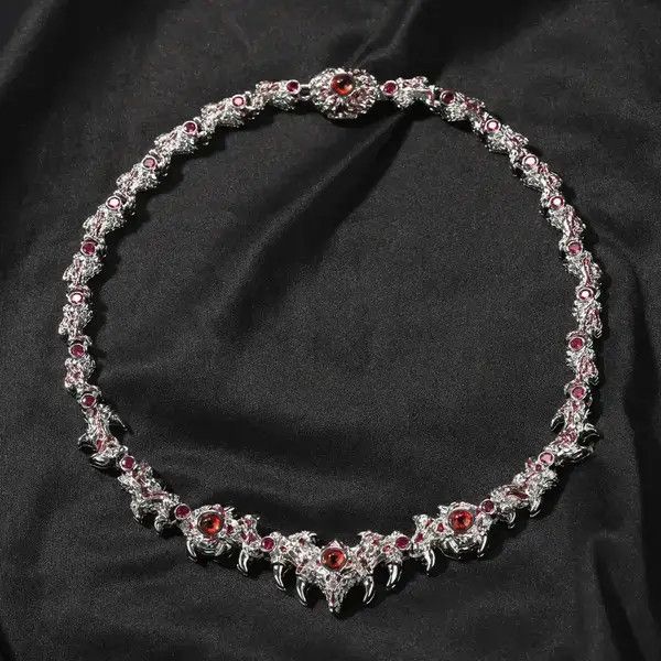 Jewelry Kizuki x Ayano Iced Out Silver Color Red Eyes Chain Necklace Size ONE SIZE - 3 Thumbnail