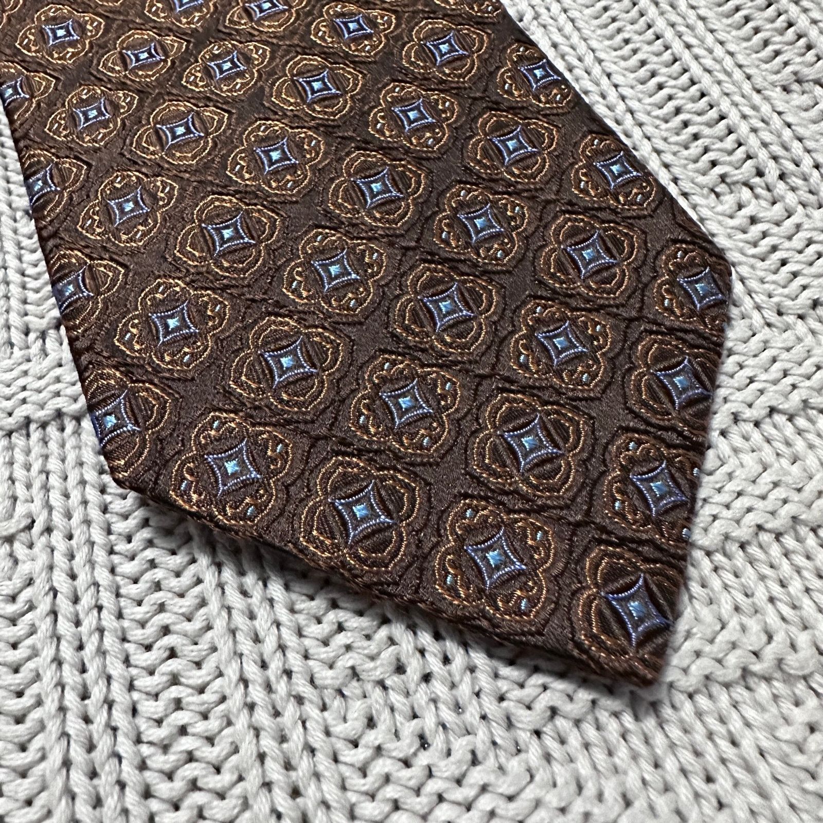 Other Alara brown geometric motif silk tie Size ONE SIZE - 2 Thumbnail