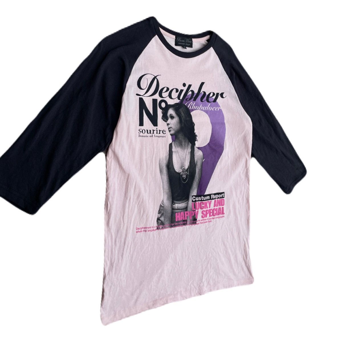 If Six Was Nine 2000s Japanese archive Vkei Poem 3/4 Sleeve Tee Gyaruo Size US S / EU 44-46 / 1 - 3 Thumbnail