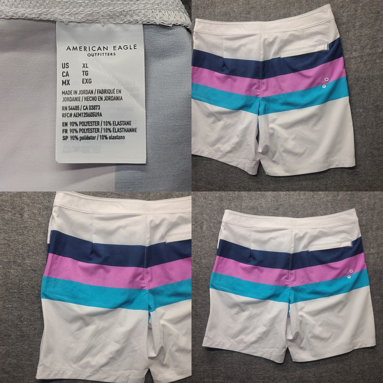 American Eagle Outfitters American Eagle Outfitters Trunks Mens XL Regular Striped Multicolor Drawstring Beach, Tropical, Bottom, Swim Bottom Style Trunks Mens XL Size ONE SIZE - 8 Thumbnail