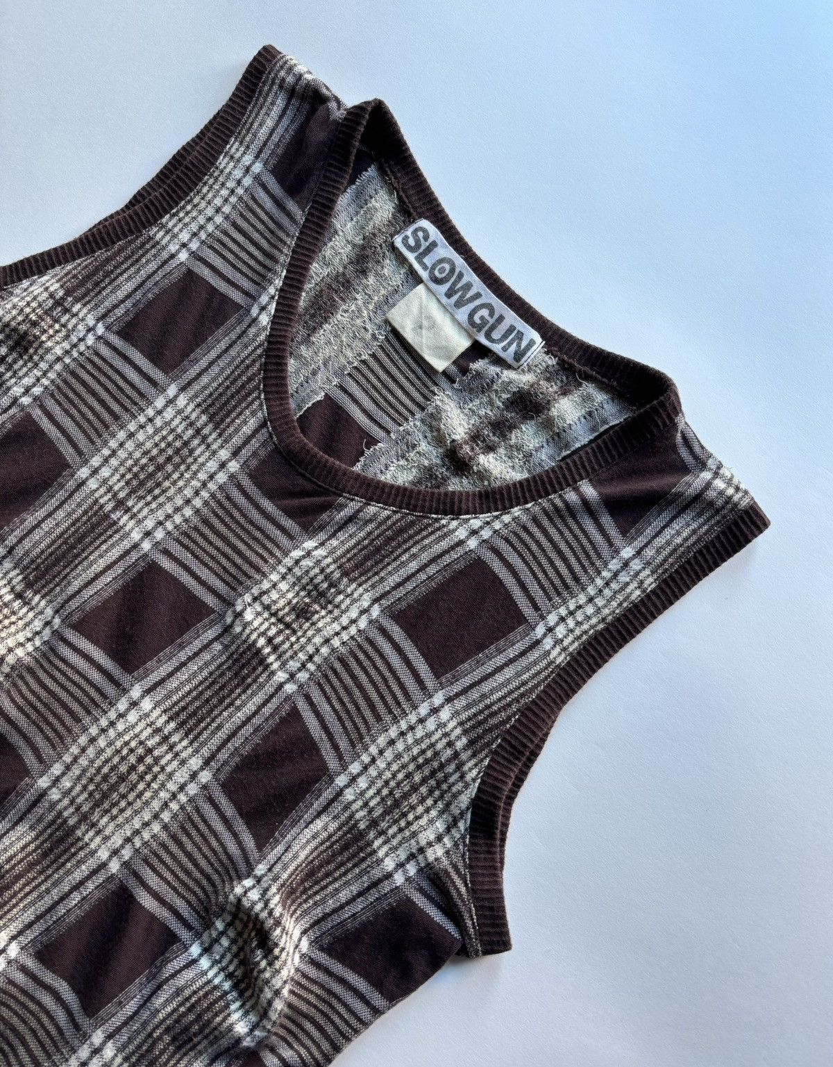 Japanese Brand VTG SLOWGUN Asymmetrical Warped Sweater Vest Size US M / EU 48-50 / 2 - 4 Thumbnail