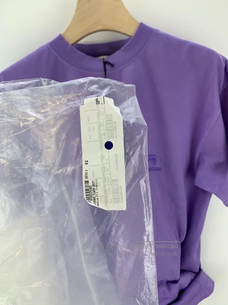Balenciaga Balenciaga Purple Double Hook Small Logo Short Sleeve Size US XS / EU 42 / 0 - 6 Thumbnail