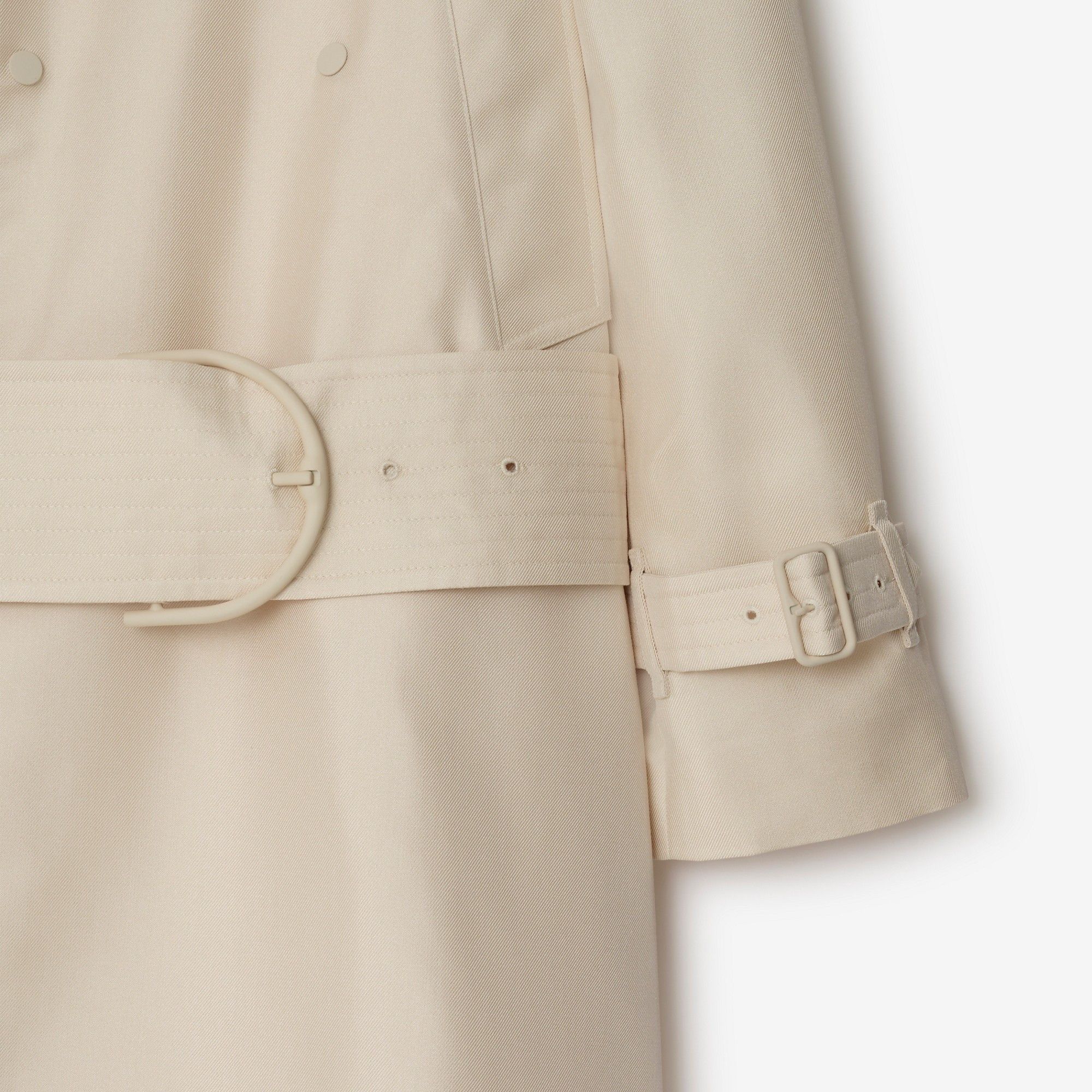 Burberry o1w1db10326 Mid-Length Silk Blend Trench Coat in Beige Size XL / US 12-14 / IT 48-50 - 6 Thumbnail