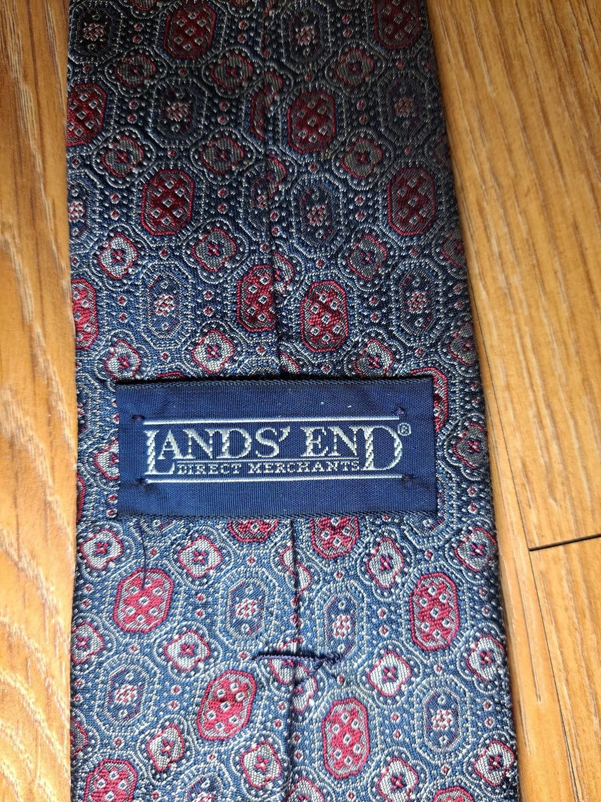 Lands' End Lands End Silk Tie Multicolor Floral Handmade in USA Long Size ONE SIZE - 2 Thumbnail