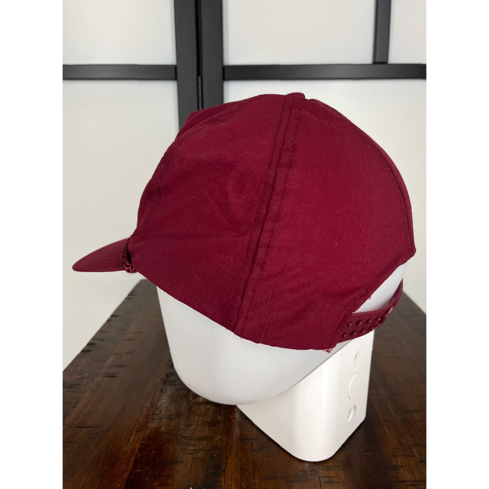 Vintage KC Collections Hat Cap Snap Back One Size Burgundy Rope 90s Look Nylon Adult Mens Cap Size ONE SIZE - 4 Thumbnail
