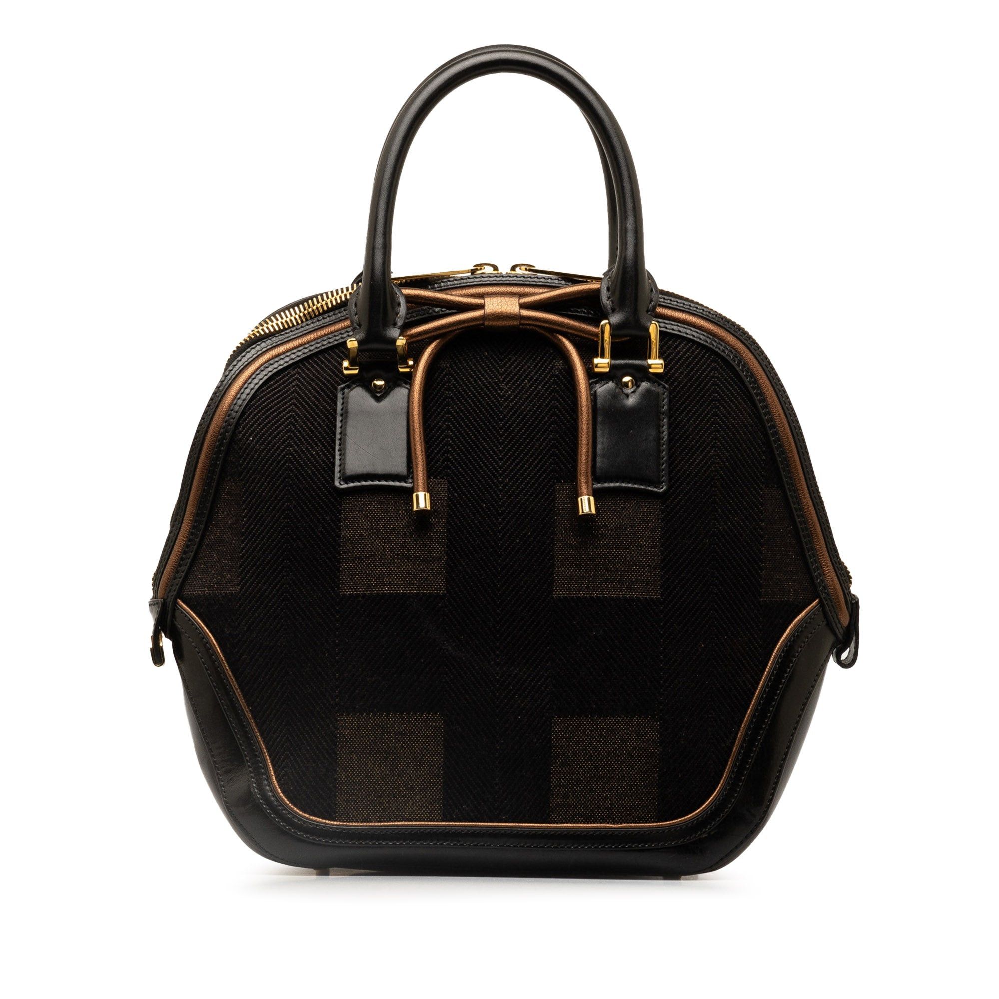 image of Burberry Prorsum Jacquard Check Orchard Bag in Black, Women's