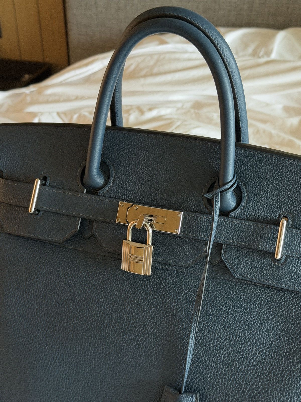 Hermes Hermes HAC 40 Blue Togo Leather Palladium Hardware Size ONE SIZE - 2 Thumbnail