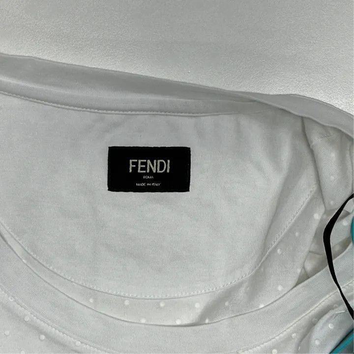 Fendi Fendi Men's White Short Sleeve T-Shirt -2507 Size US XL / EU 56 / 4 - 2 Thumbnail