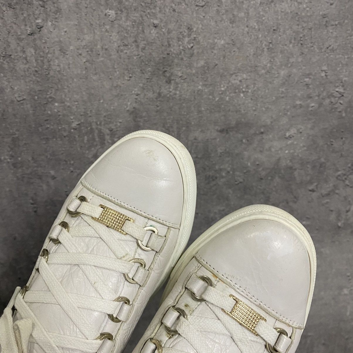 Balenciaga Balenciaga Arena Low Top White Leather Shoes With Box Luxury Size US 5.5 / EU 38 - 11 Thumbnail